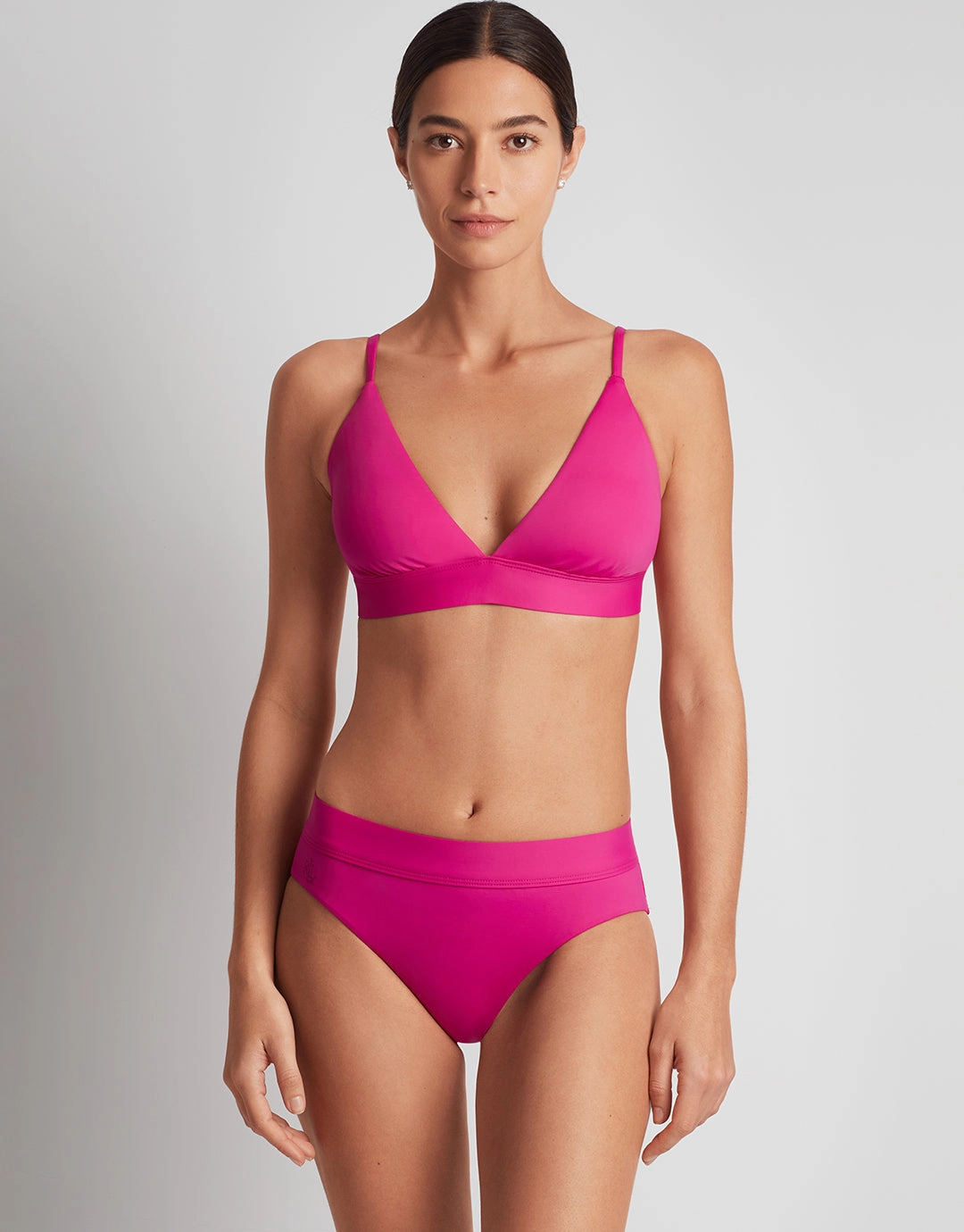 Beach Club Solids Classic Band Hipster Bikini Pant - Freesia Pink