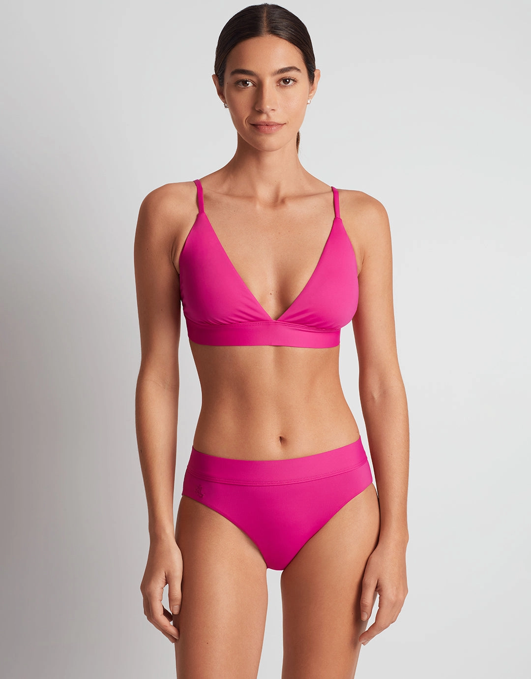 Beach Club Solids Classic Band Hipster Bikini Pant - Freesia Pink