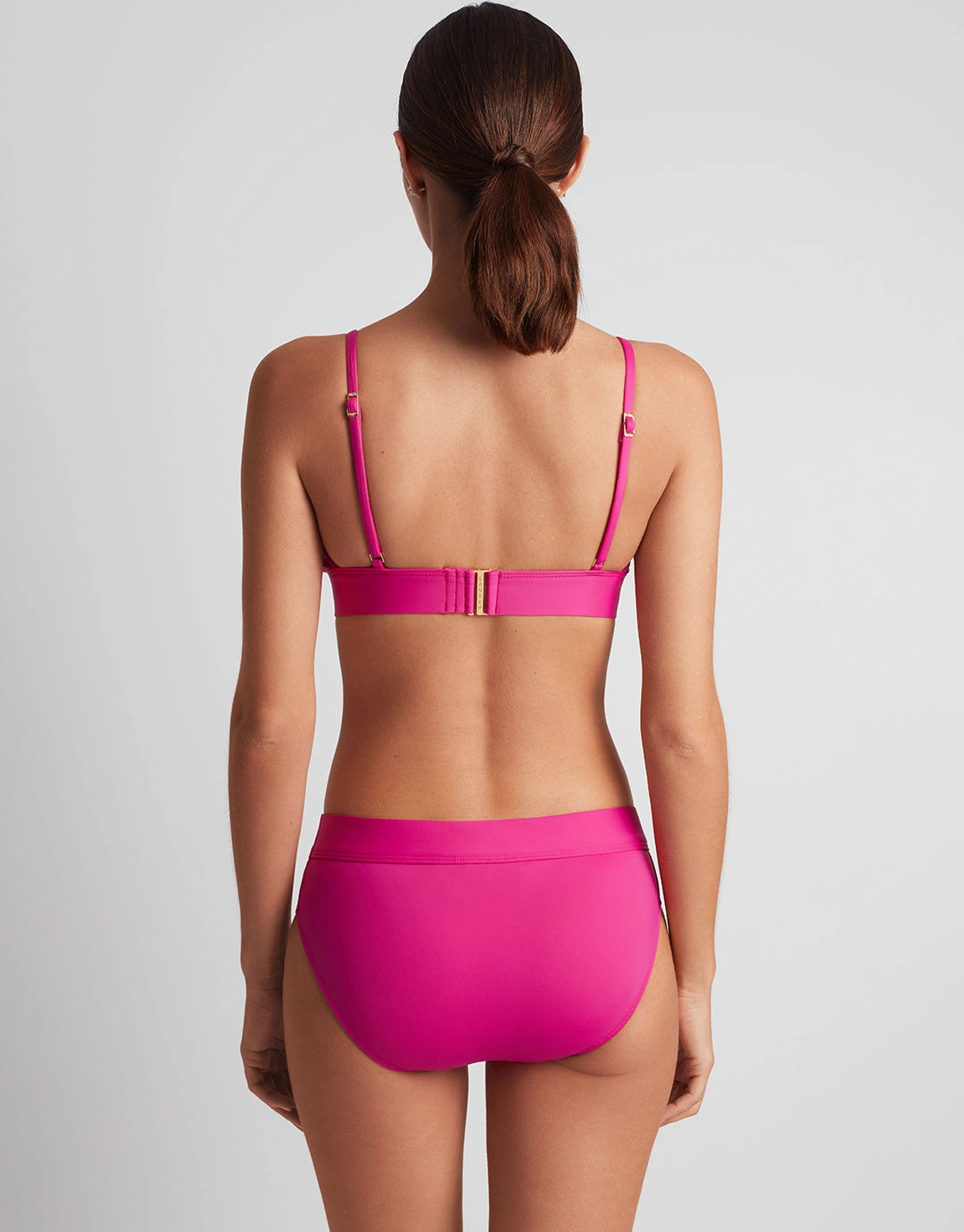 Beach Club Solids Classic Band Hipster Bikini Pant - Freesia Pink
