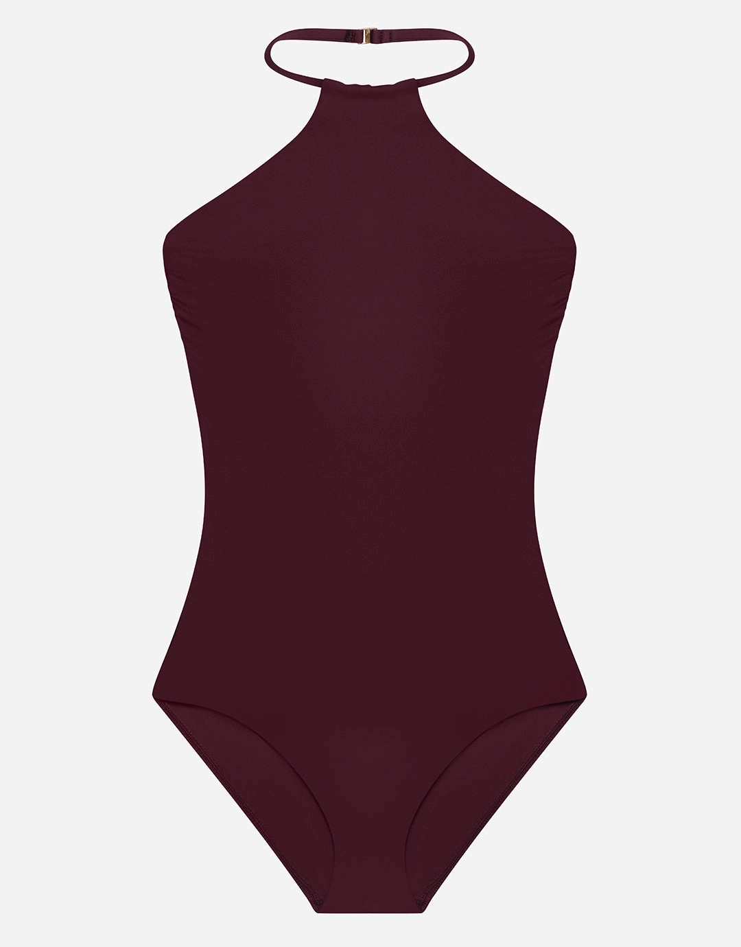 Beach Club Solids High Neck Swimsuit - Claret