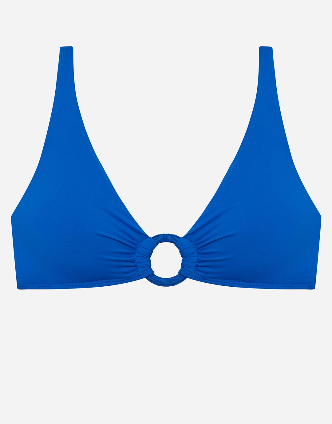 Beach Club Solids Macrame Ring OTS Bikini Top - Electric Blue