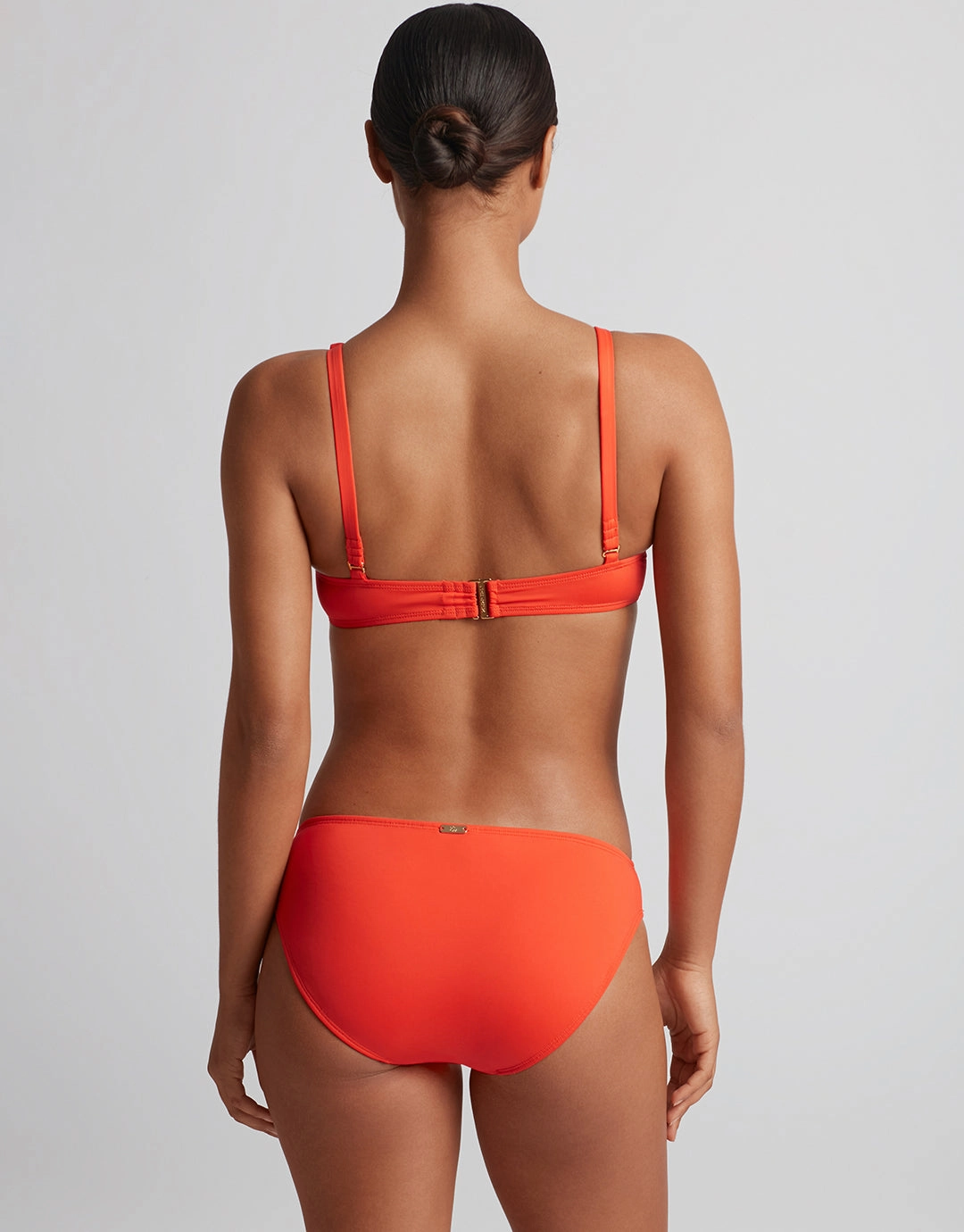 Beach Club Solids Macrame Ring OTS Bikini Top - Persimmon
