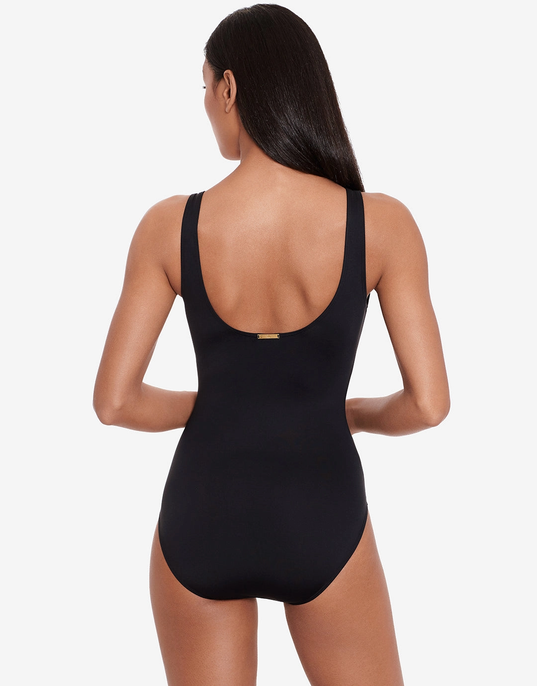 Beach Club Solids Ring OTS Swimsuit - Black