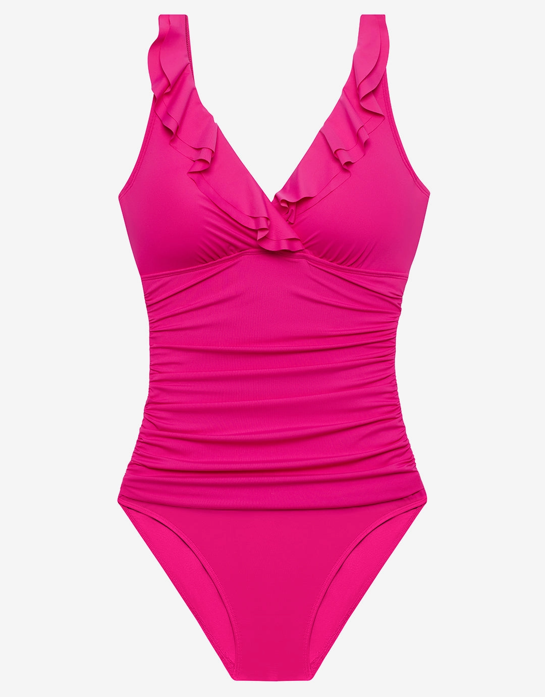 Beach Club Solids Ruffle Surplice Underwired Swimsuit - Freesia Pink