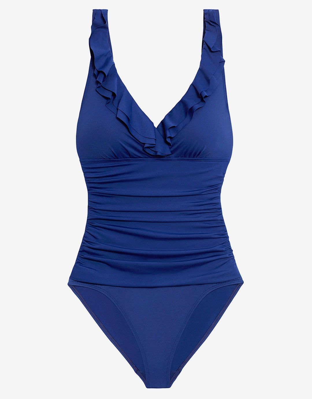 Beach Club Solids Ruffle Swimsuit - Sapphire