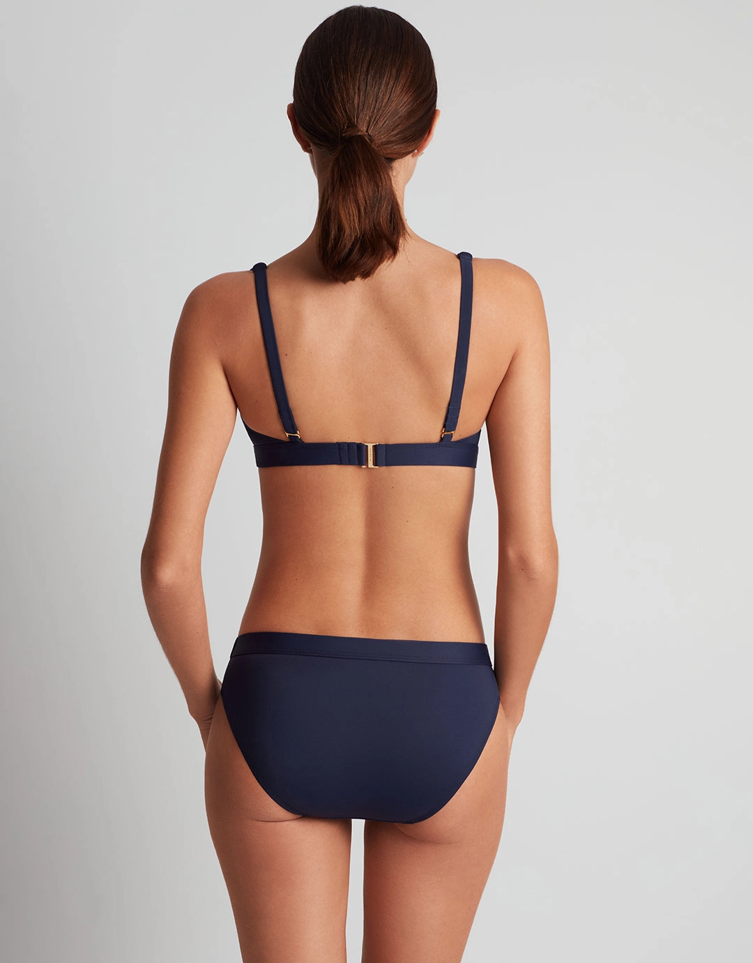 Beach Club Solids V Wire OTS Bikini Top - Dark Navy
