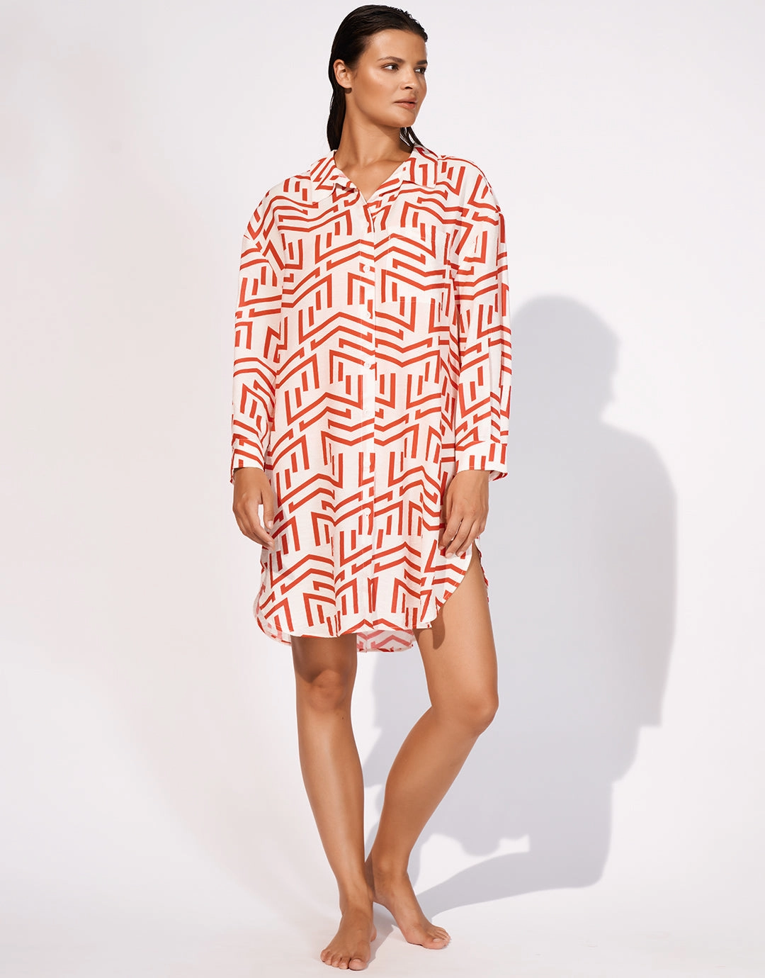 Beach Shirt - White Flame