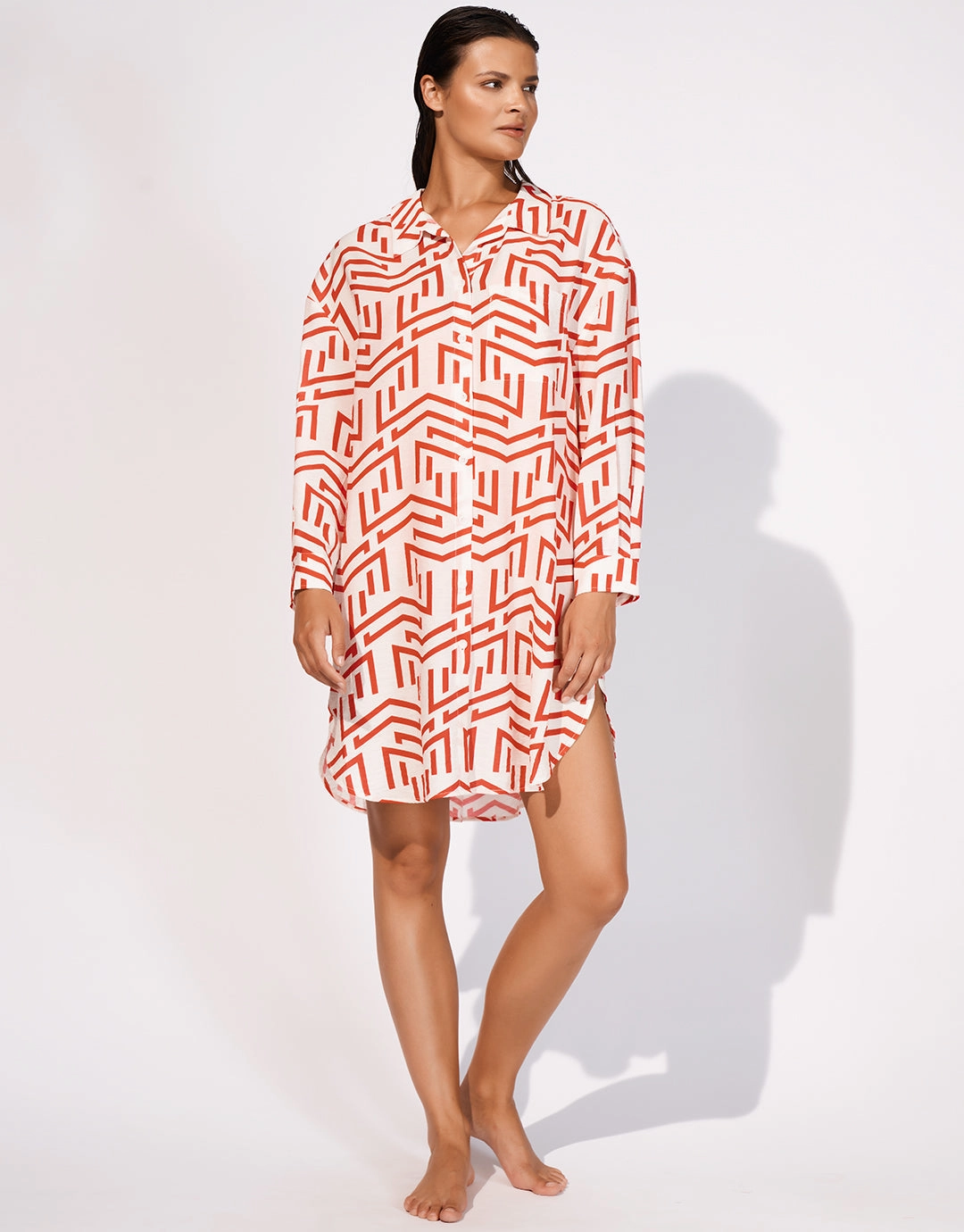 Beach Shirt - White Flame