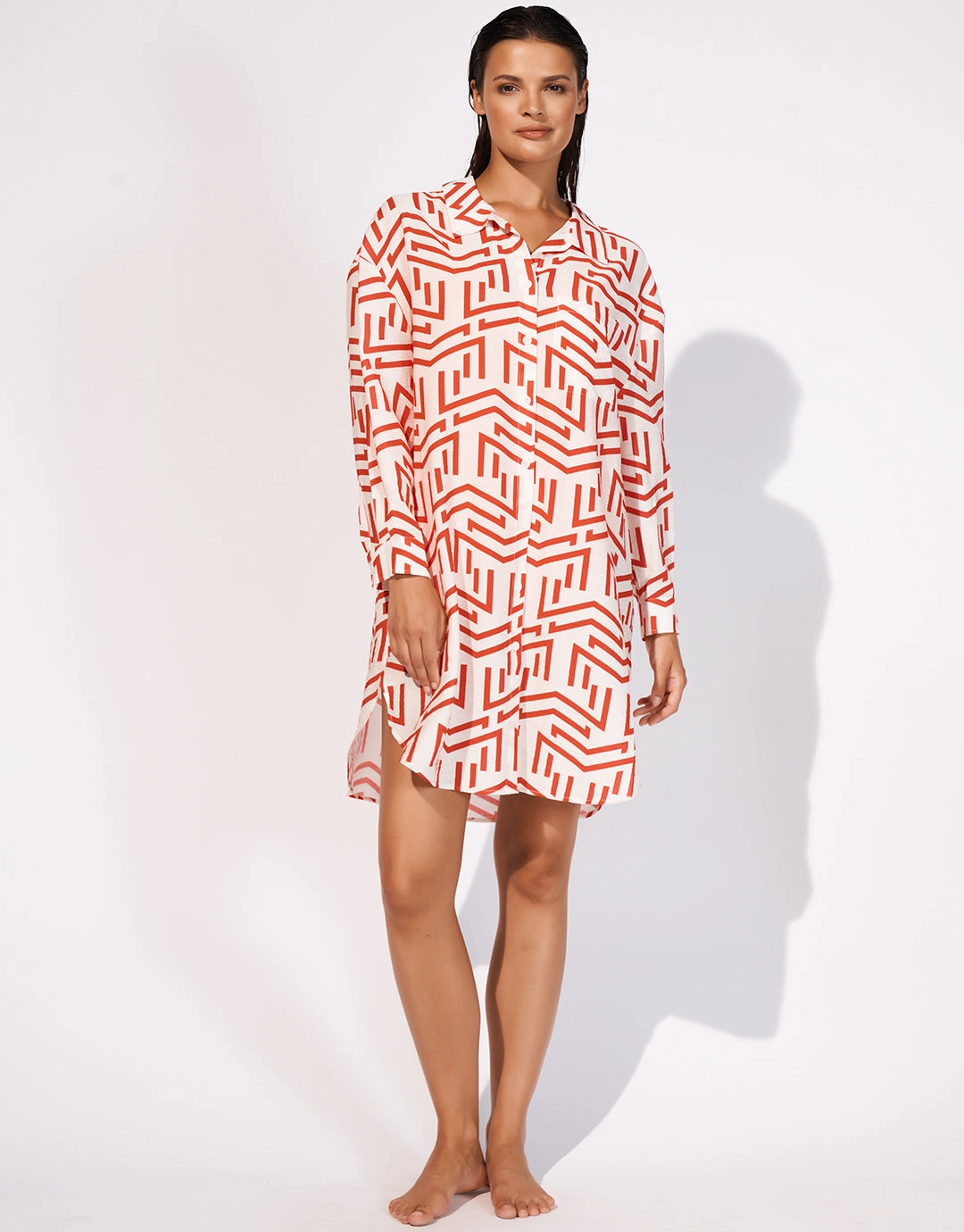Beach Shirt - White Flame