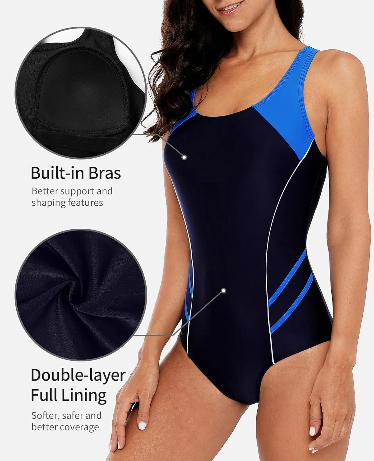beautyin Women's Pro One Piece Swimsuit Women Athletic Swimming Bathing Suit