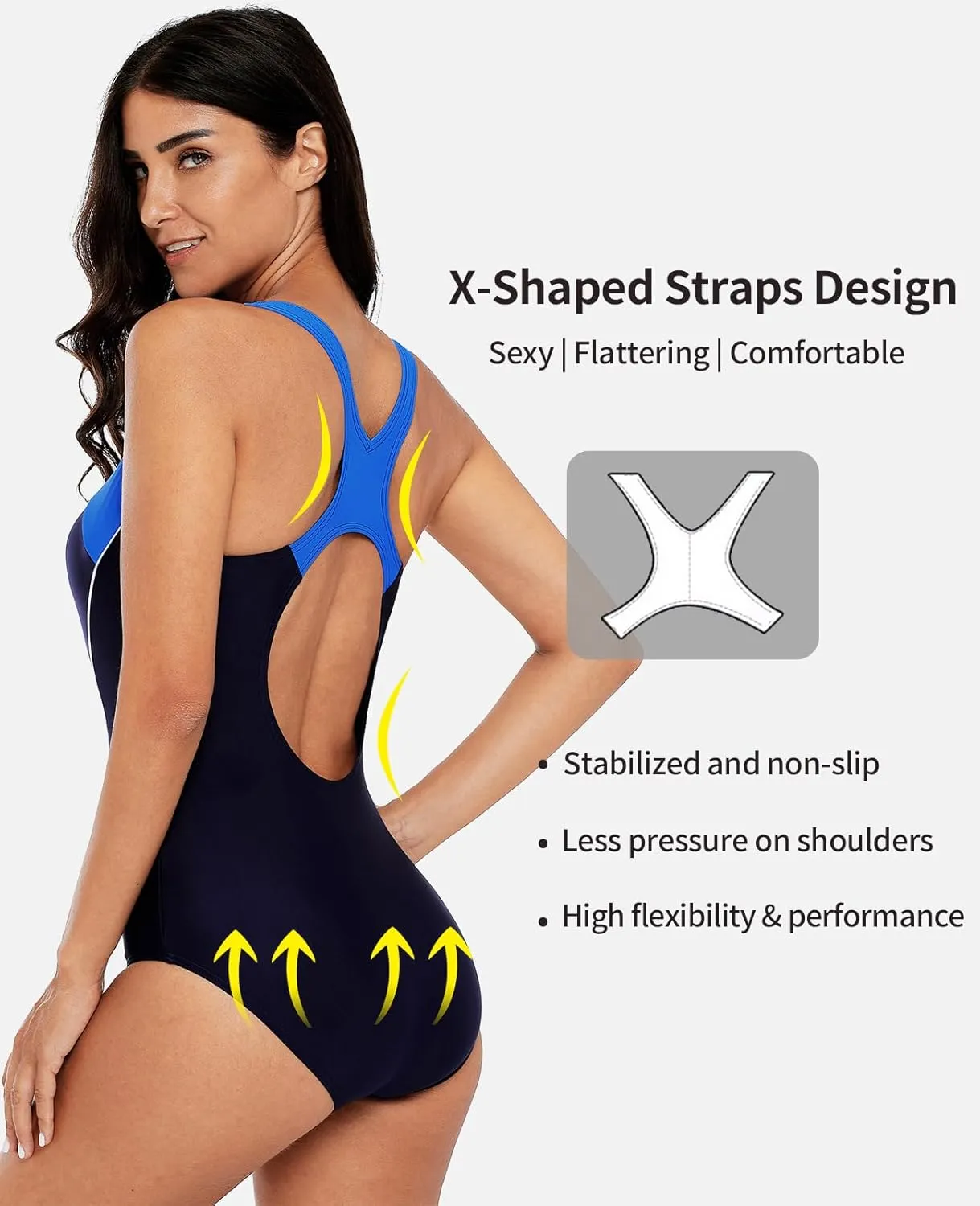 beautyin Women's Pro One Piece Swimsuit Women Athletic Swimming Bathing Suit