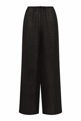 Belize Pant - Black Crinkle Linen