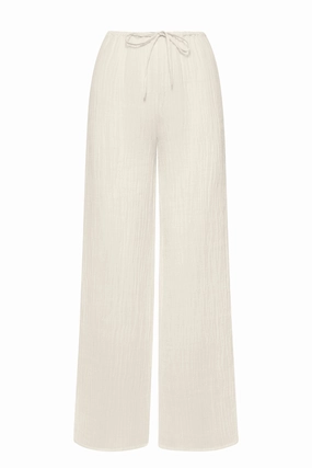 Belize Pant - Ivory Crinkle Linen