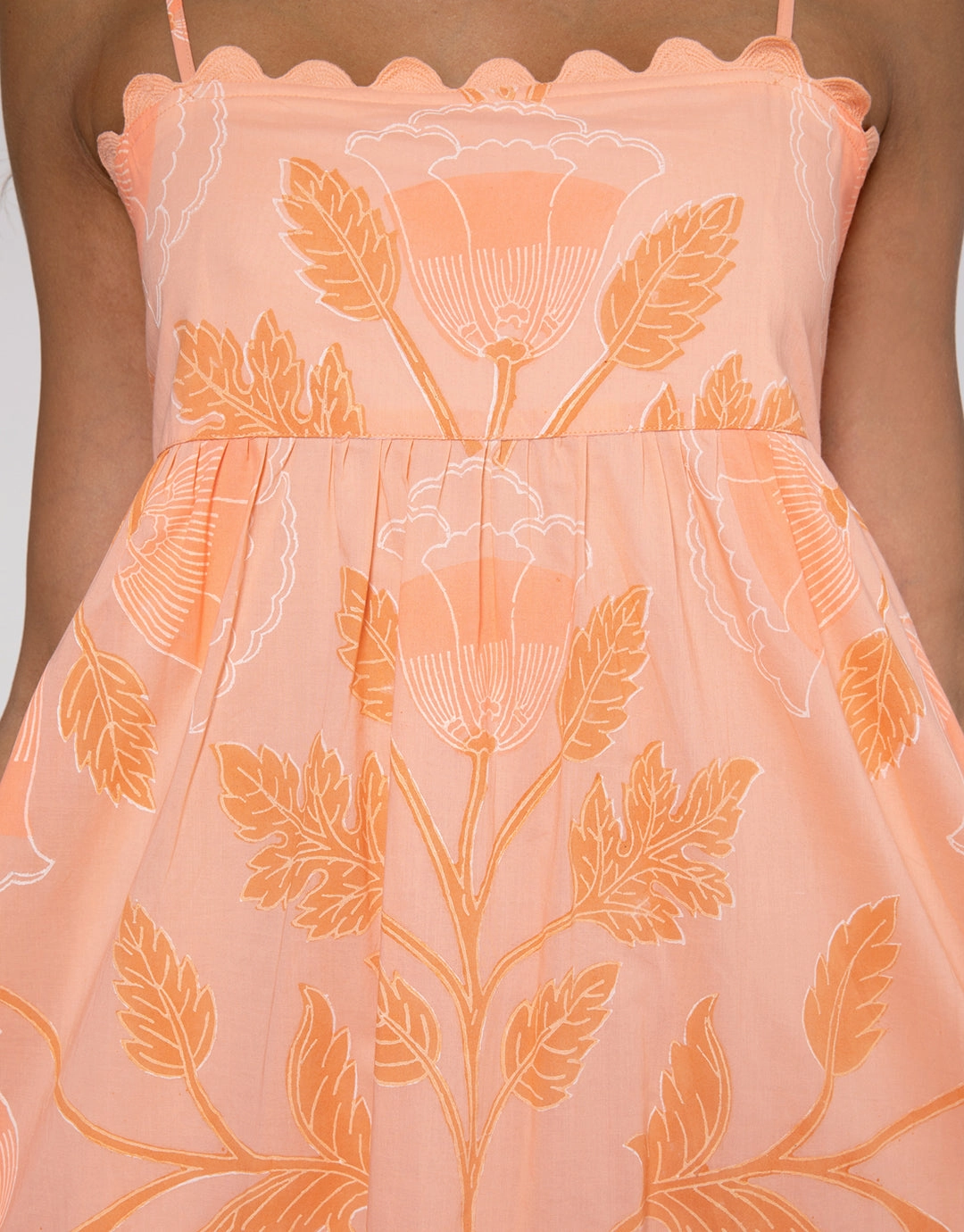 Bellflower Tie Back Midi Dress - Peach