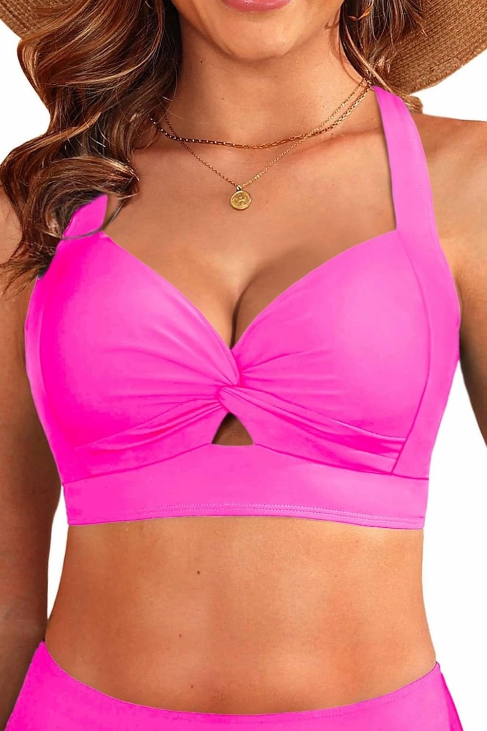 Bikini Tops for Women - Large Bust Swimsuit Top Only Knot Twist Full Coverage Bathing Suit 2025