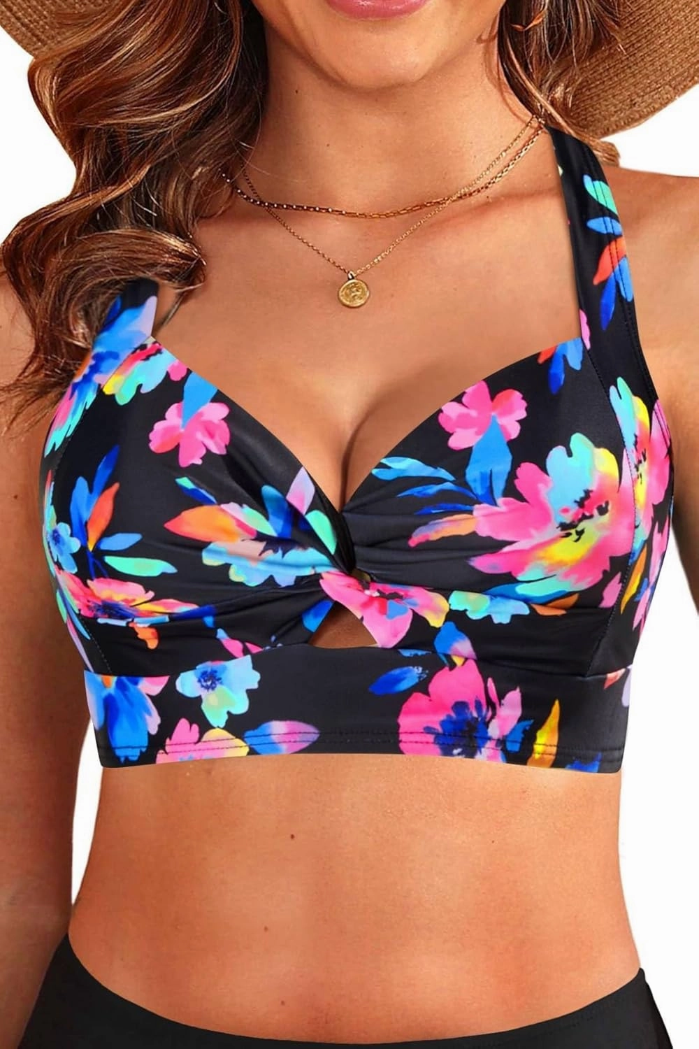 Bikini Tops for Women - Large Bust Swimsuit Top Only Knot Twist Full Coverage Bathing Suit 2025