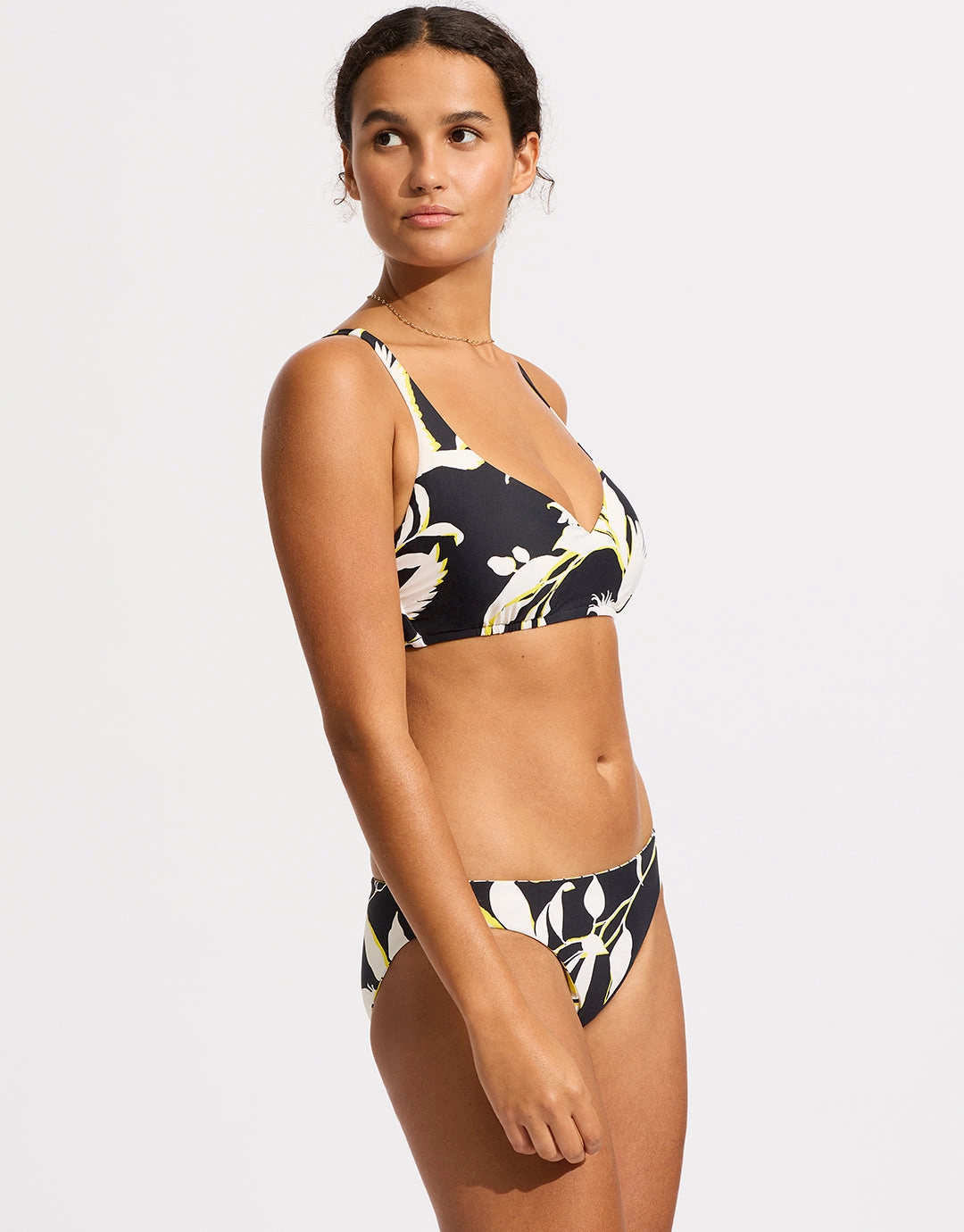 Birds of Paradise Reversible Hipster Bikini Pant - Black