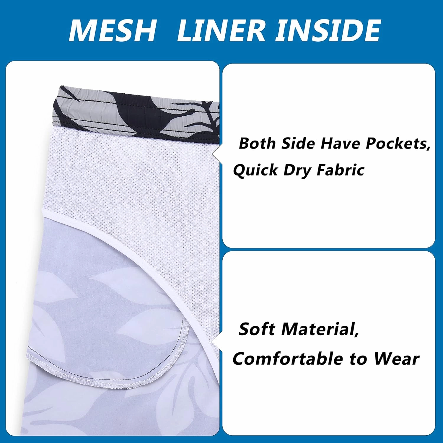 Biwisy Mens Swim Trunks Quick Dry Swim Shorts with Mesh Lining Funny Beach Shorts