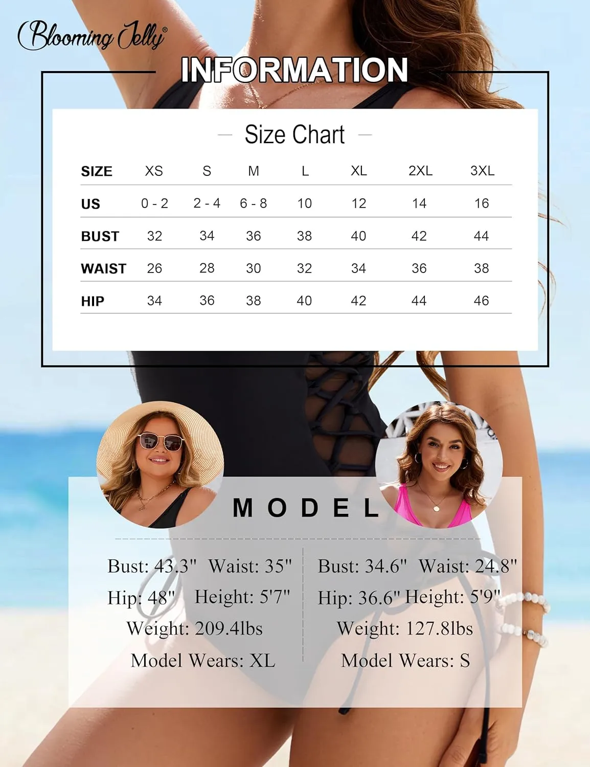 Blooming Jelly Women Sexy Mesh Swimsuit Tummy Control Bathing Suit Slimming One Piece Swimwear Bikini with Side Straps