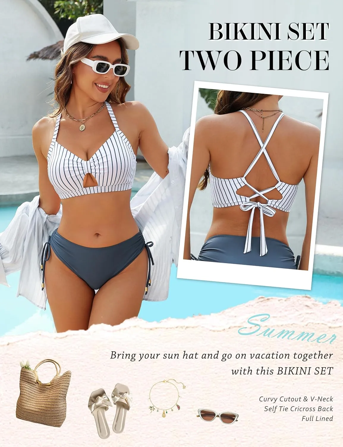 Blooming Jelly Womens Bikini Sets Cheeky Two Piece Swimsuit 2025 String Curvy Cutout Bathing Suit