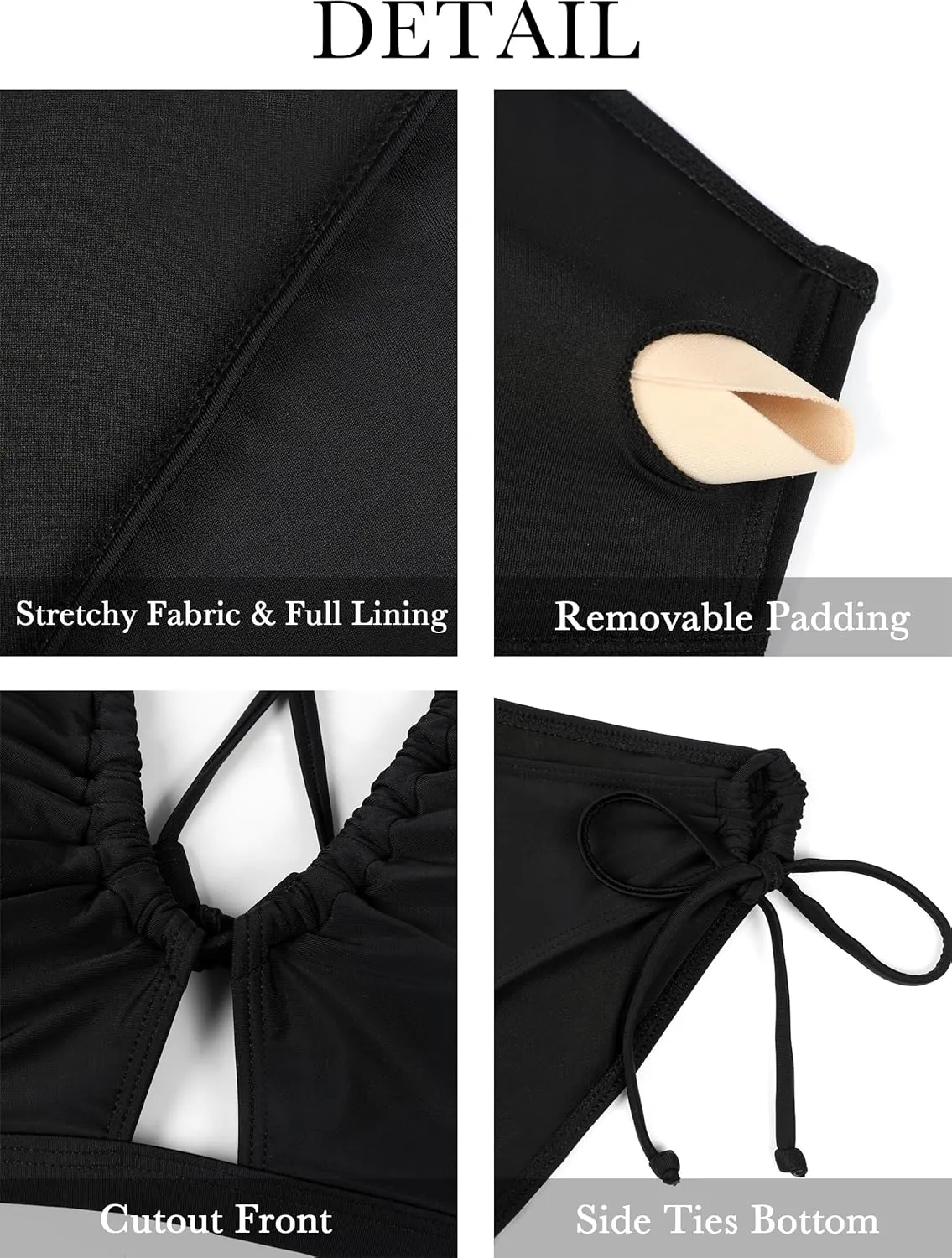 Blooming Jelly Womens Bikini Sets Two Piece Cheeky Swimsuits Curvy Cutout String Bathing Suits