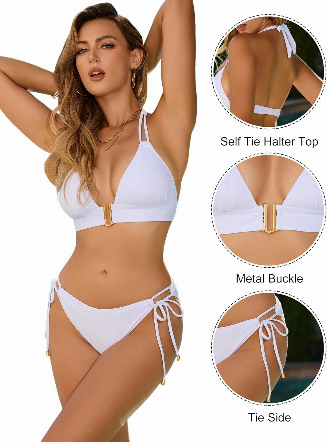 Blooming Jelly Womens Halter Triangle Bikini Sets Two Piece Cheeky Swimsuit String Sexy Bathing Suit Swim Suits 2025