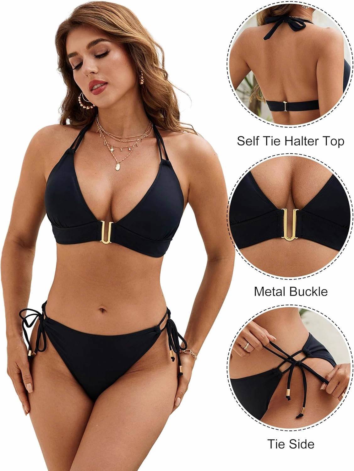 Blooming Jelly Womens Halter Triangle Bikini Sets Two Piece Cheeky Swimsuit String Sexy Bathing Suit Swim Suits 2025