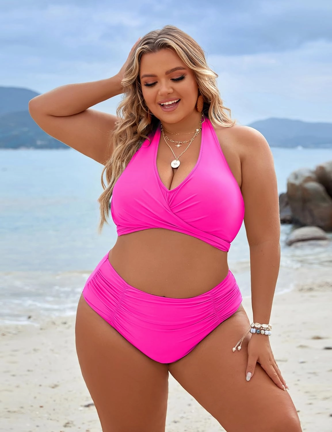 Blooming Jelly Womens Tummy Control Bathing Suits Modest High Waisted Bikini Sets Cute Halter 2 Piece Swim Suits 2025