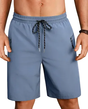 Board Shorts Mens Quick Dry Swim Trunks 9 Inch Men's Zipper Pockets Long Bathing Suit for Men Swimwear Surf No Liner