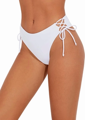 Bonneuitbebe Women's Tie Side Bikini Bottom Cheeky Brazilian Swimwear Bottom with Minimal Coverage