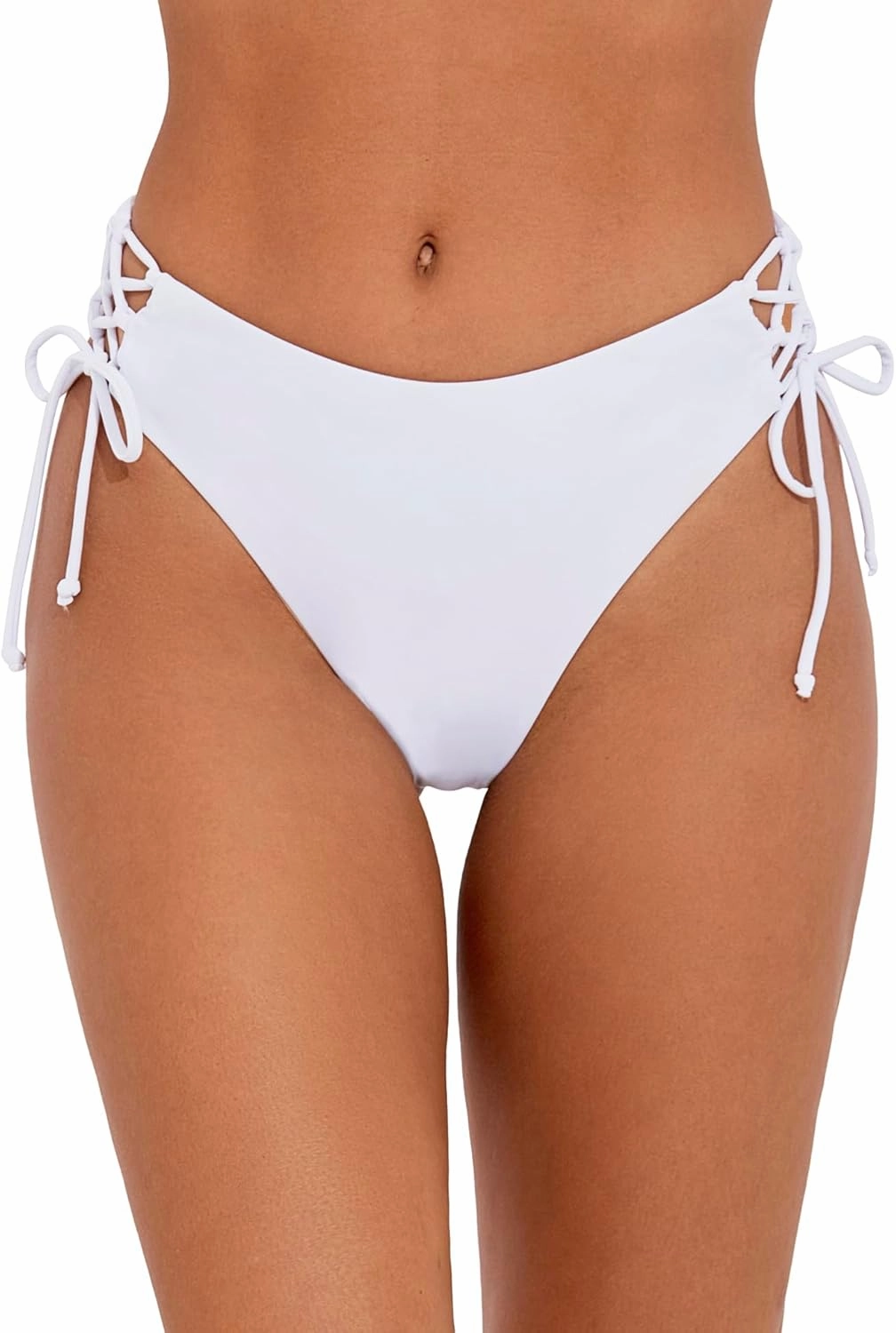 Bonneuitbebe Women's Tie Side Bikini Bottom Cheeky Brazilian Swimwear Bottom with Minimal Coverage