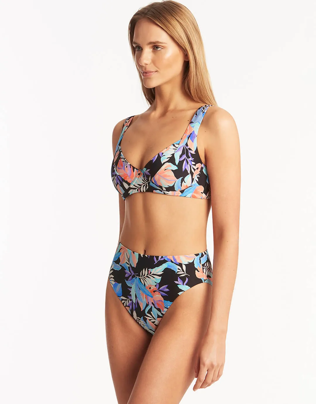 Botanica Retro High Waist Bikini Pant - Black