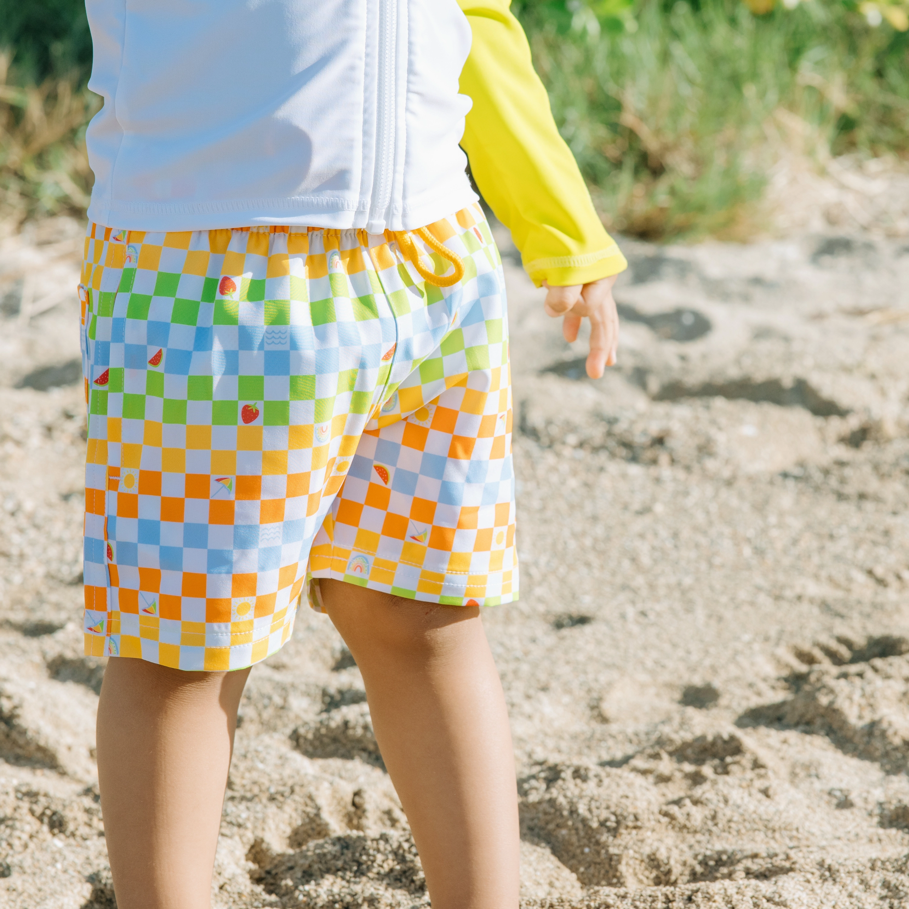 Boys Long Sleeve Zipper Rash Guard and Swim Trunk Set | "Gamified"
