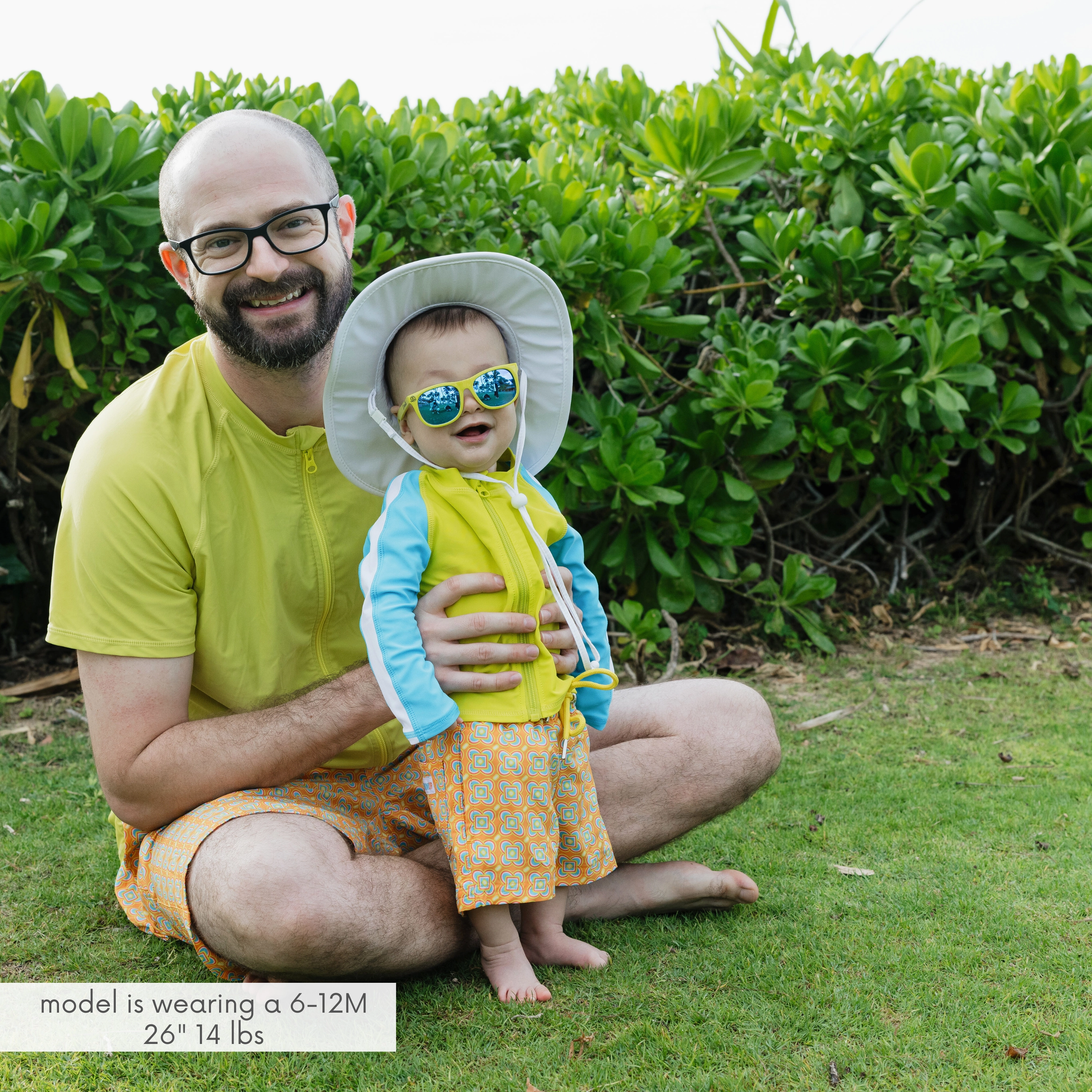Boys Long Sleeve Zipper Rash Guard and Swim Trunk Set | "Kaleidoscope"