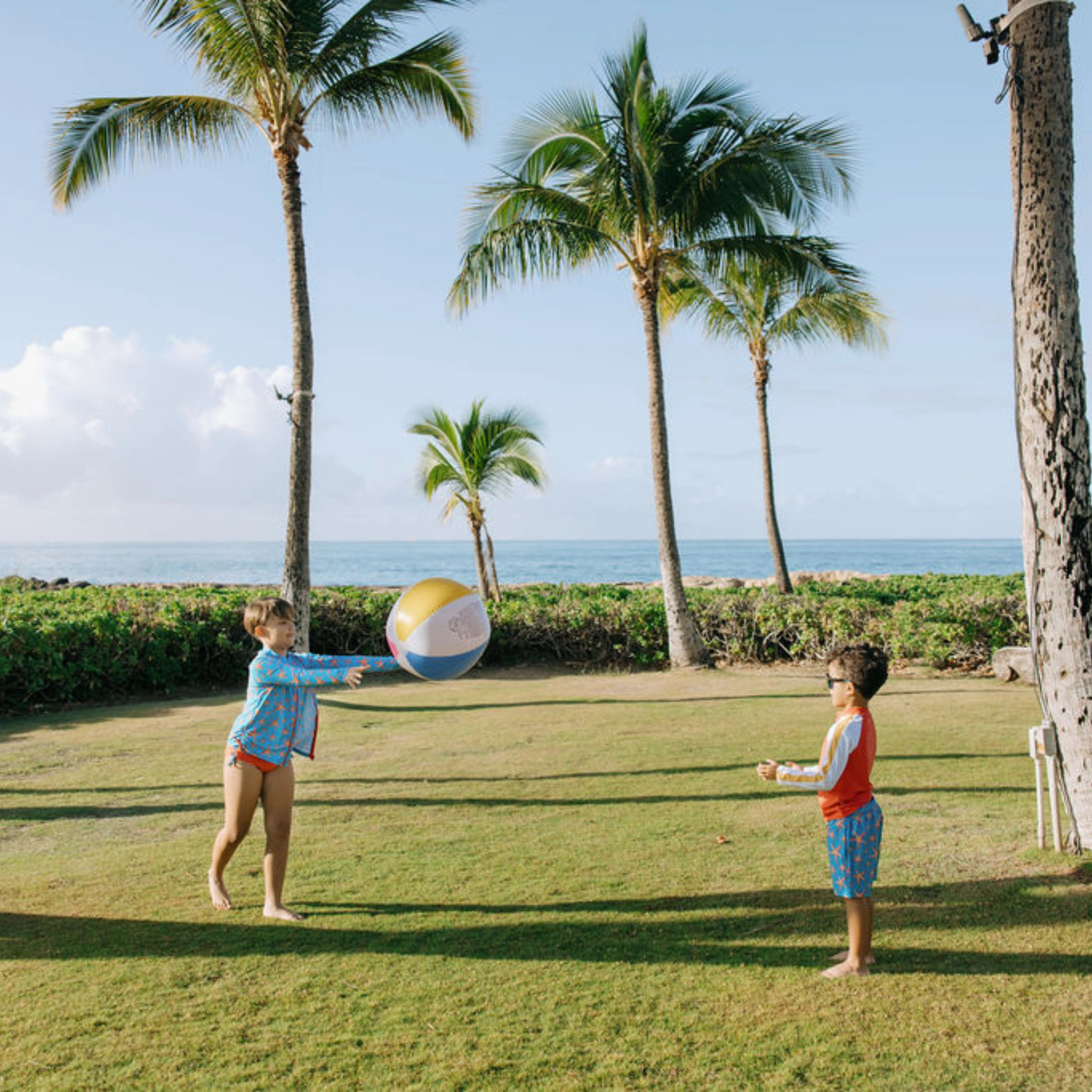 Boys Long Sleeve Zipper Rash Guard and Swim Trunk Set | "Starfish"
