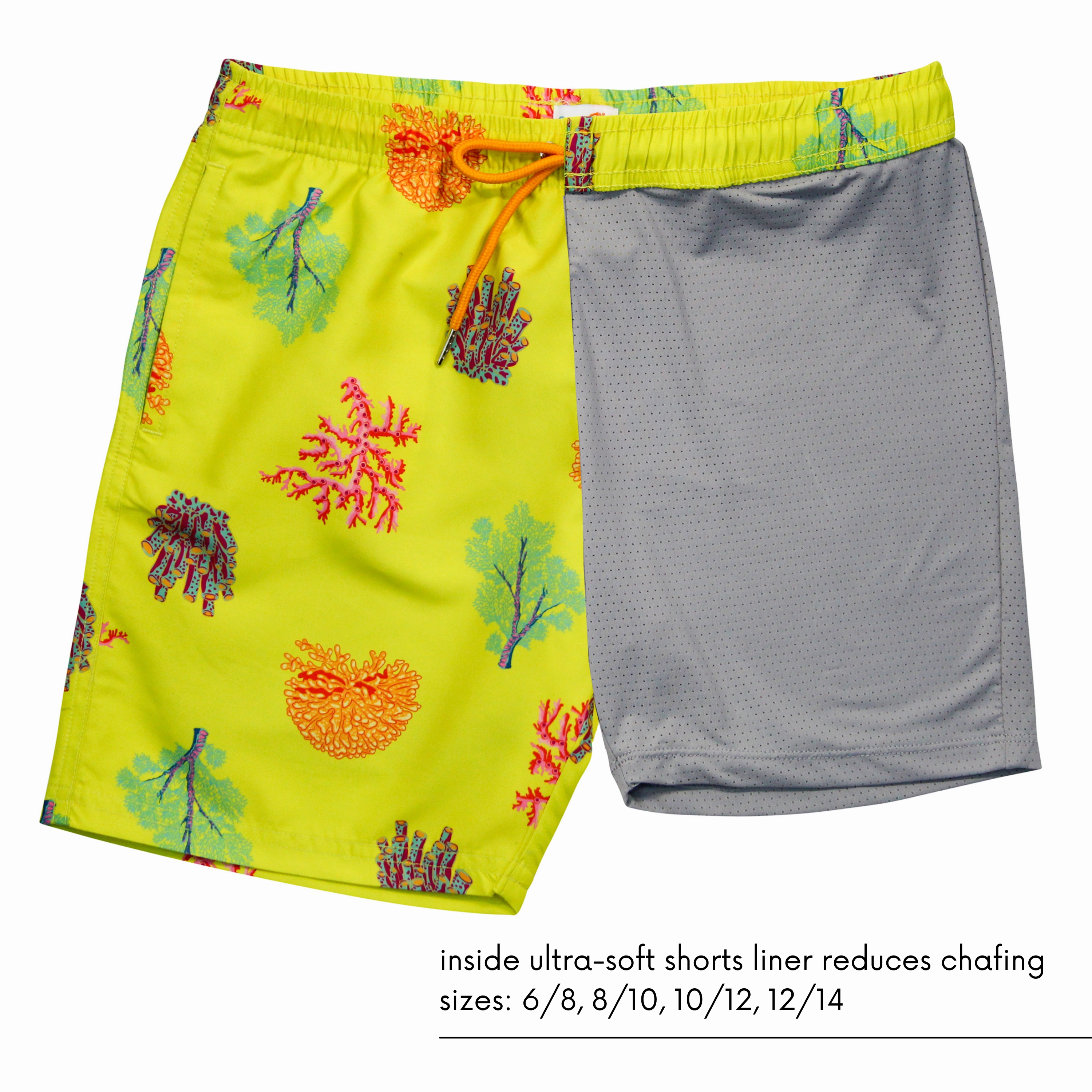 Boys Swim Trunks Boxer Brief Liner (sizes 6-14) | "Coral"
