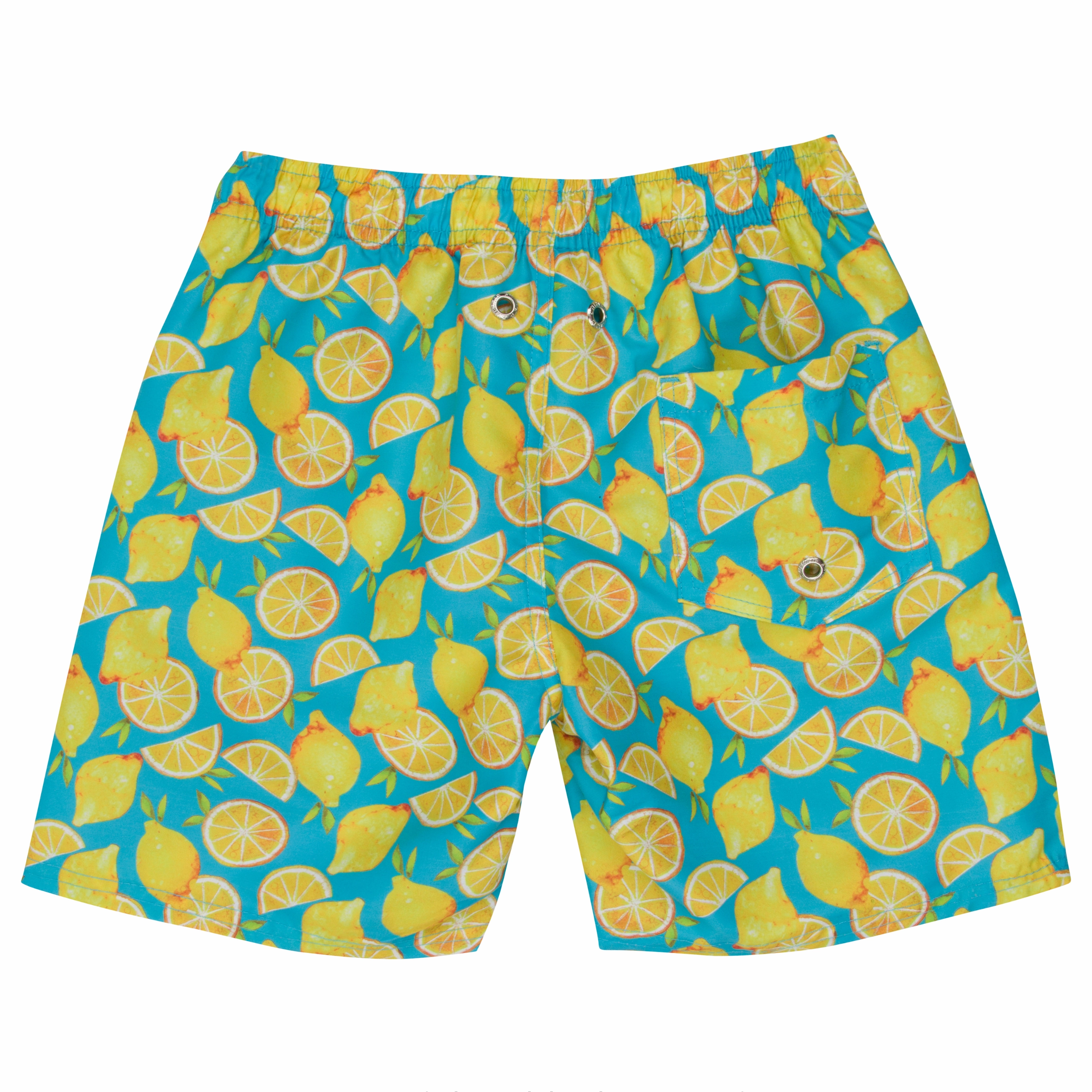 Boys Swim Trunks Boxer Brief Liner (Sizes 6-14) | "Lemons"