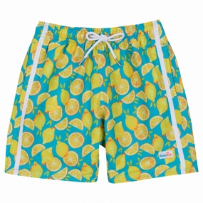 Boys Swim Trunks Boxer Brief Liner (Sizes 6-14) | "Lemons"
