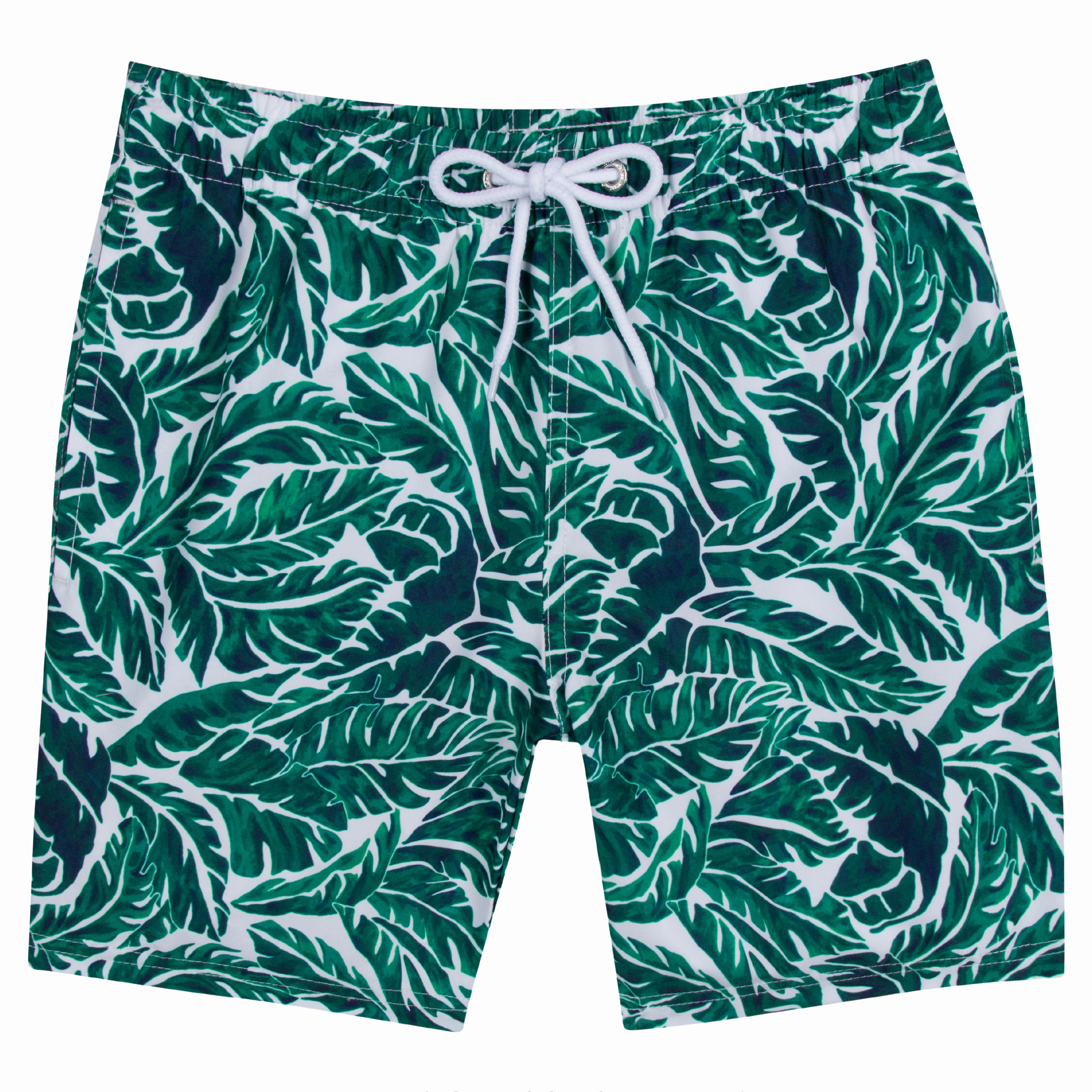 Boys Swim Trunks Boxer Brief Liner (sizes 6-14) | "Palm Leaf"
