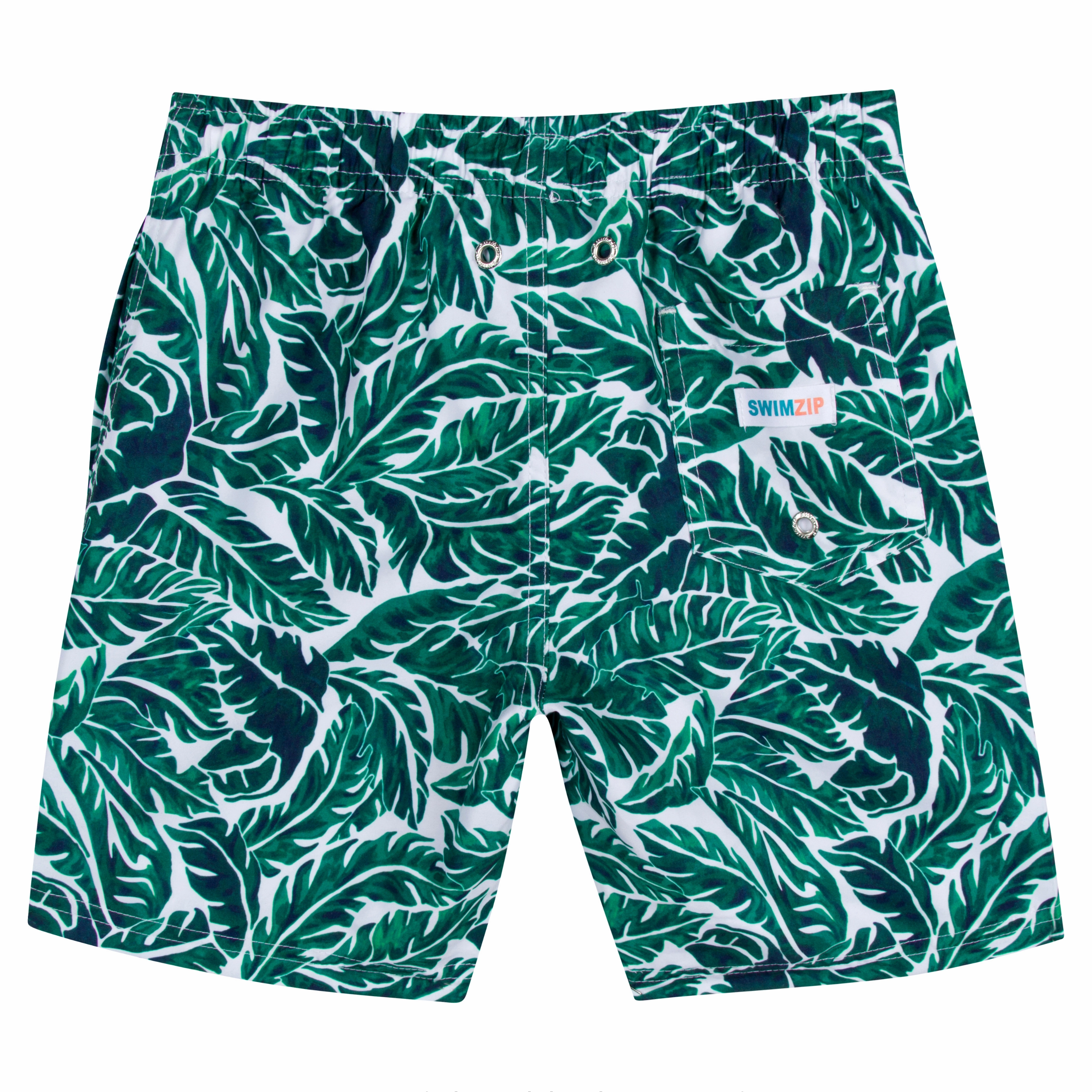 Boys Swim Trunks Boxer Brief Liner (sizes 6-14) | "Palm Leaf"