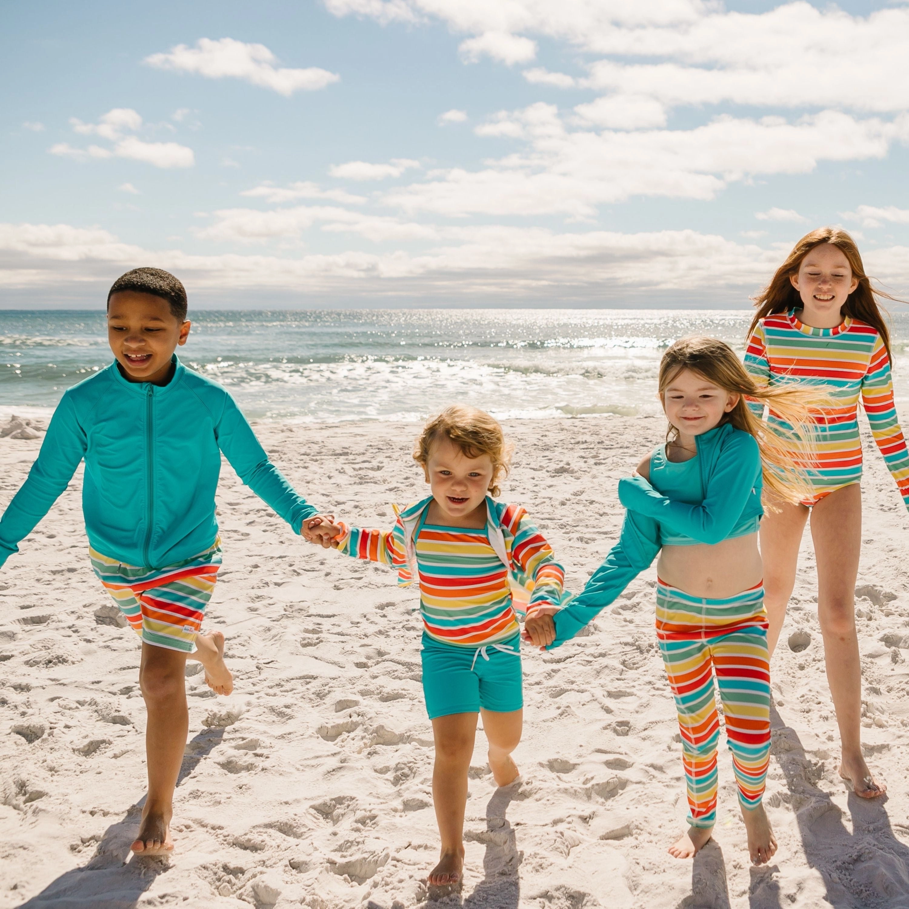 Boys Swim Trunks Boxer Brief Liner (Sizes 6-14) | "Rainbow"