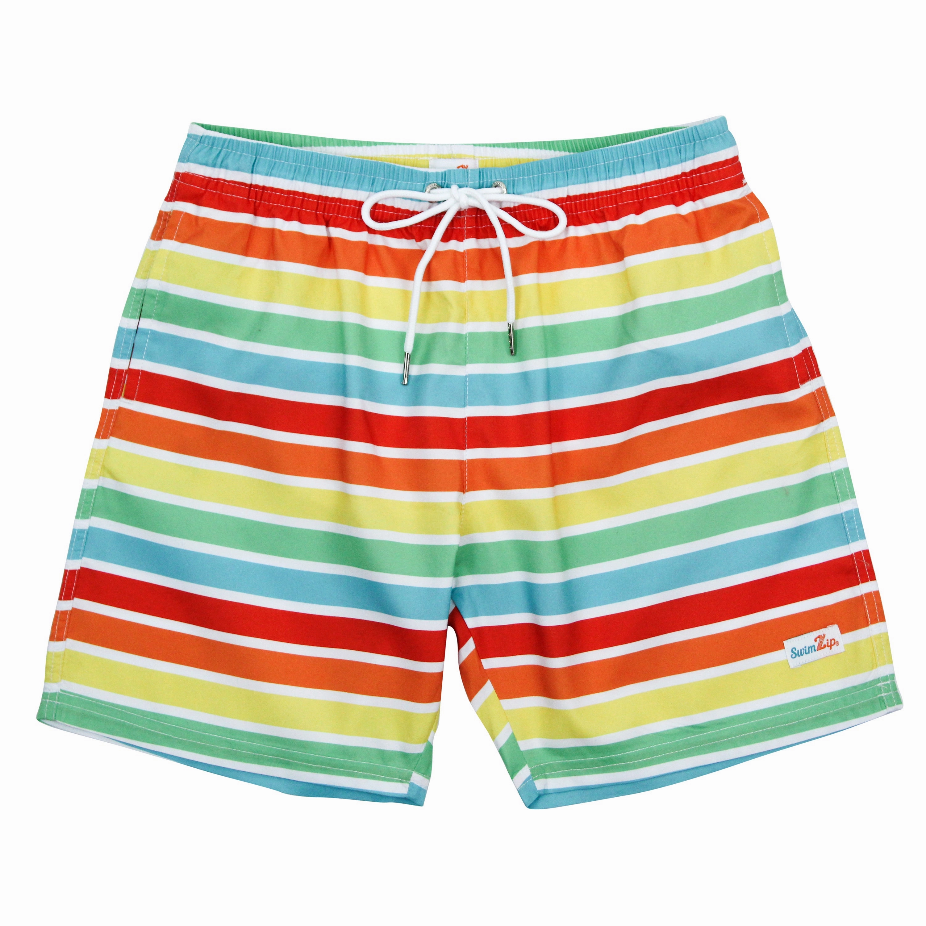 Boys Swim Trunks Boxer Brief Liner (Sizes 6-14) | "Rainbow"