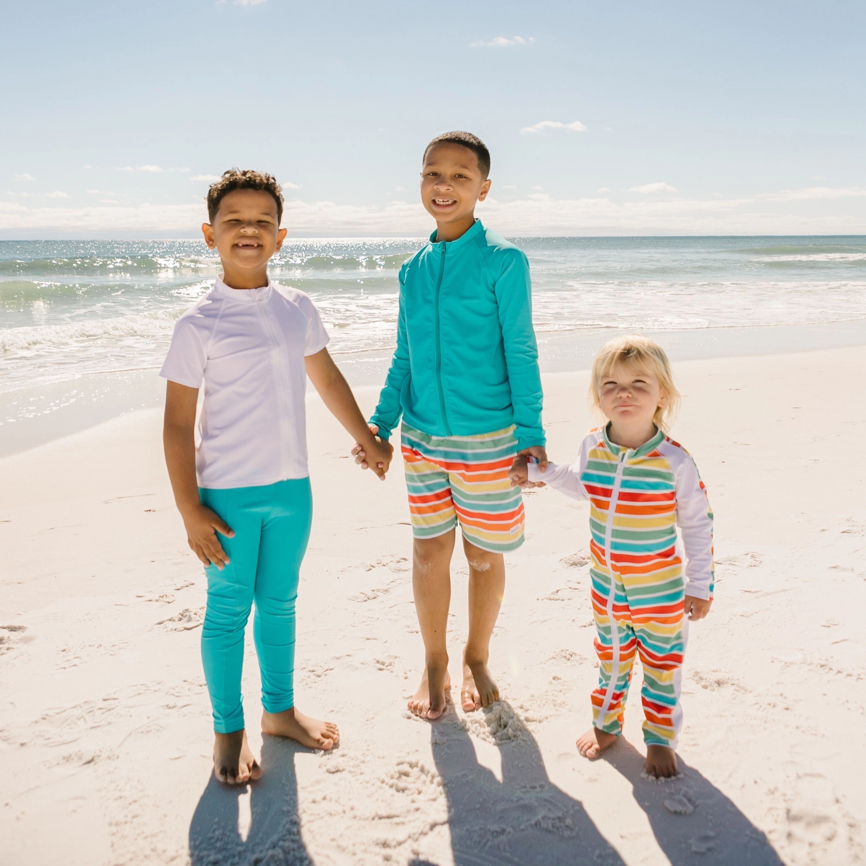 Boys Swim Trunks Boxer Brief Liner (Sizes 6-14) | "Rainbow"