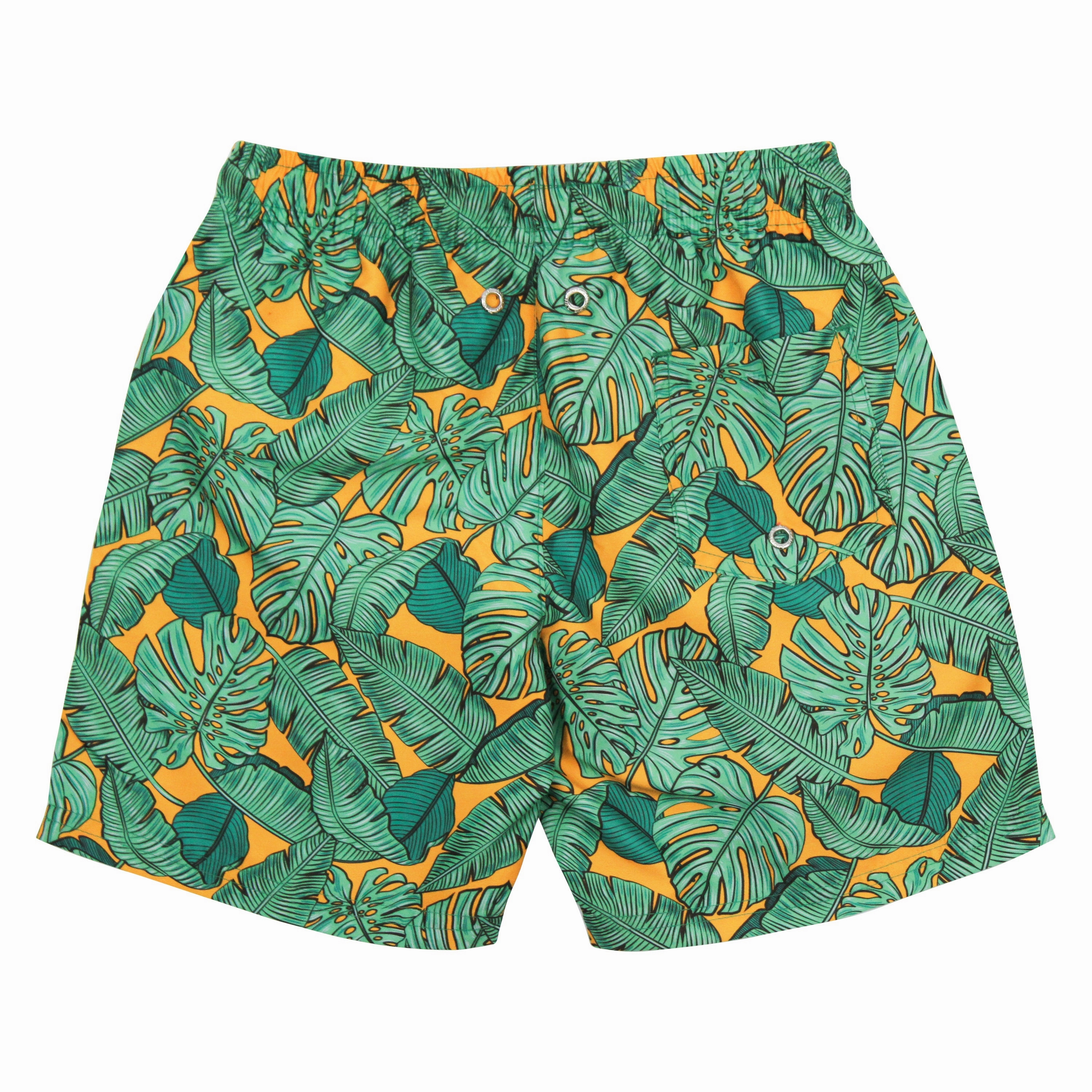 Boys Swim Trunks Boxer Brief Liner (sizes 6-14) | "The Tropics"