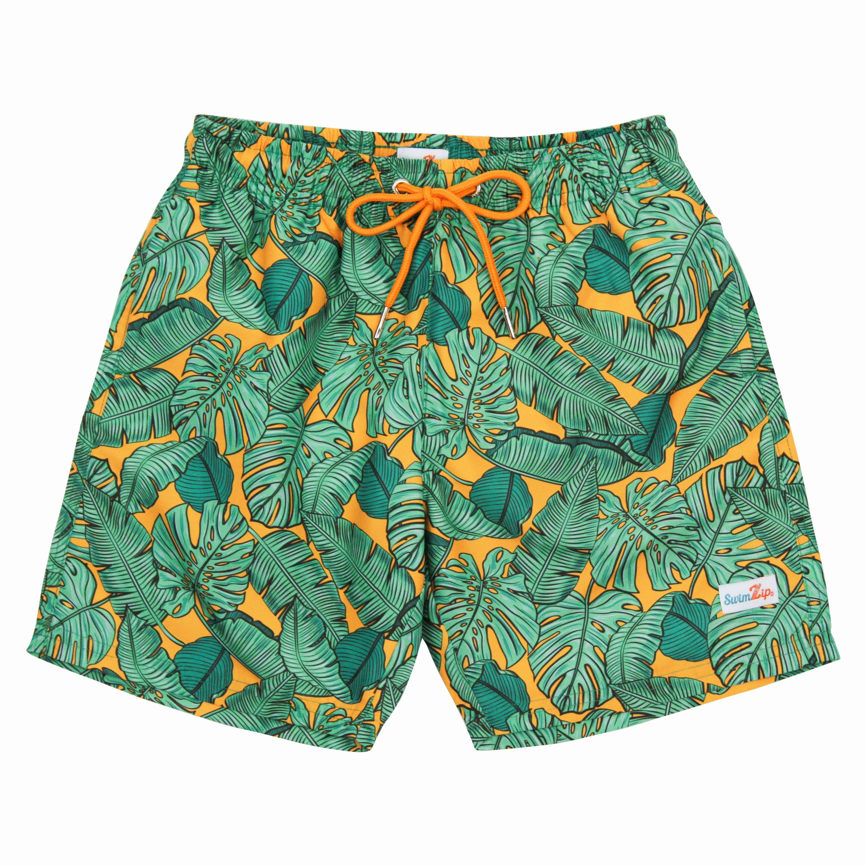 Boys Swim Trunks Boxer Brief Liner (sizes 6-14) | "The Tropics"