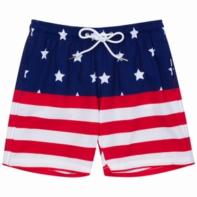 Boys Swim Trunks Boxer Brief Liner (sizes 6-14) | Americana"