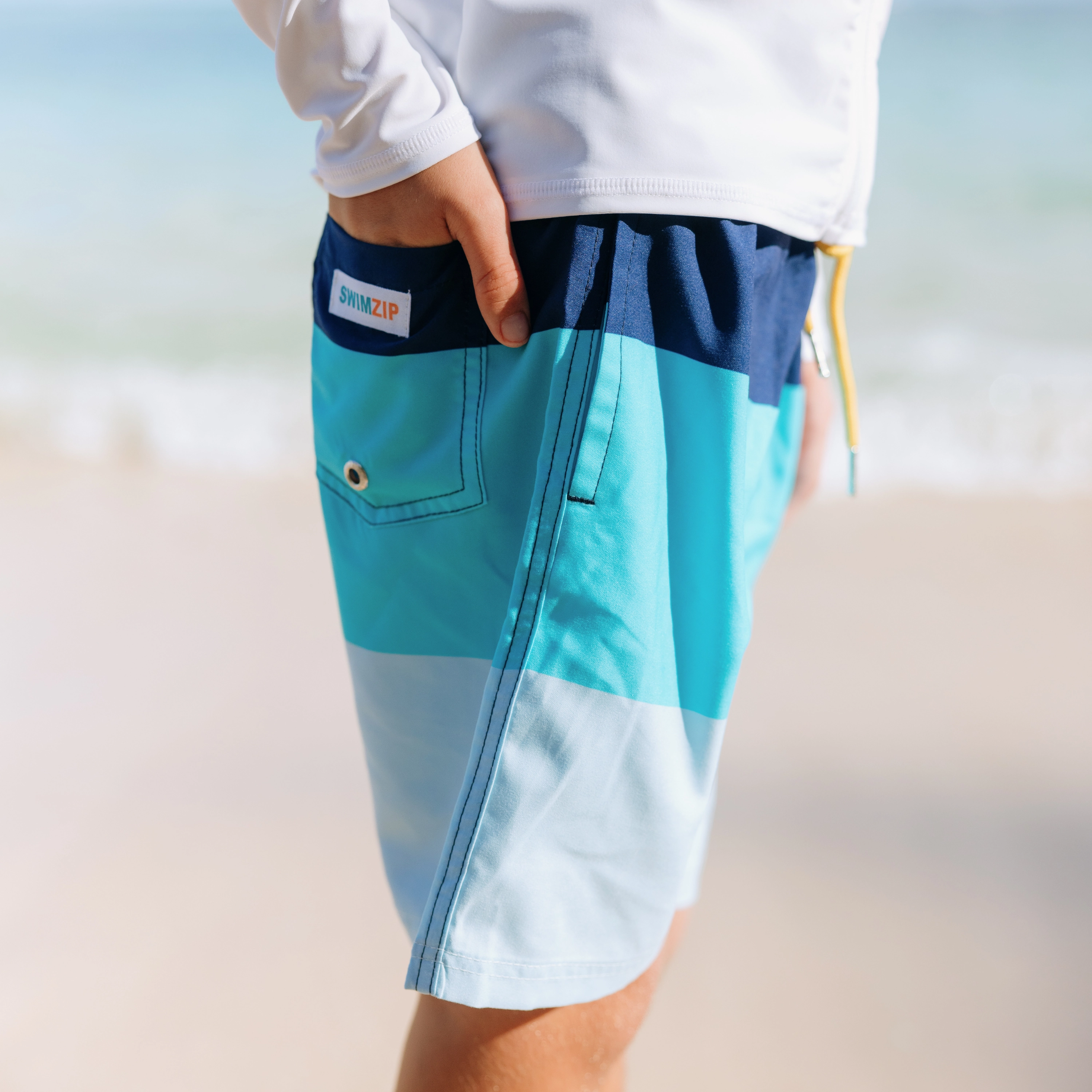 Boys Swim Trunks Boxer Brief Liner (sizes 6-14) | Color Pop"