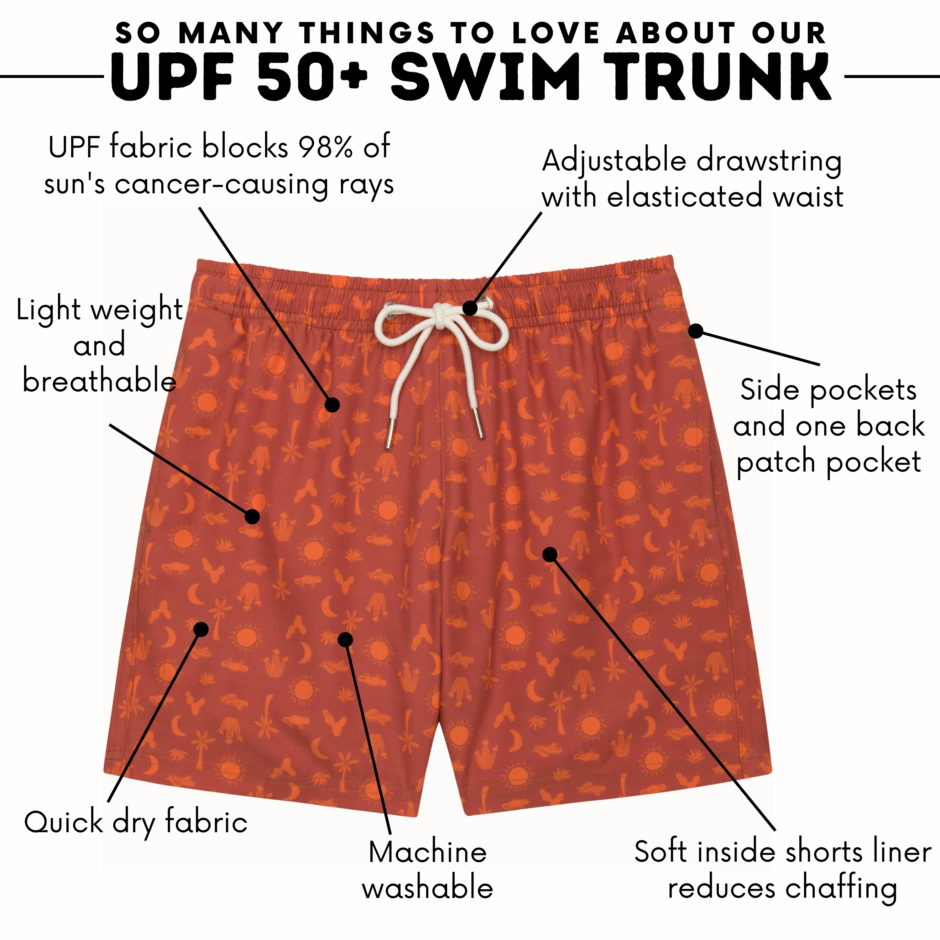 Boys Swim Trunks Boxer Brief Liner (sizes 6-14) | Desert"