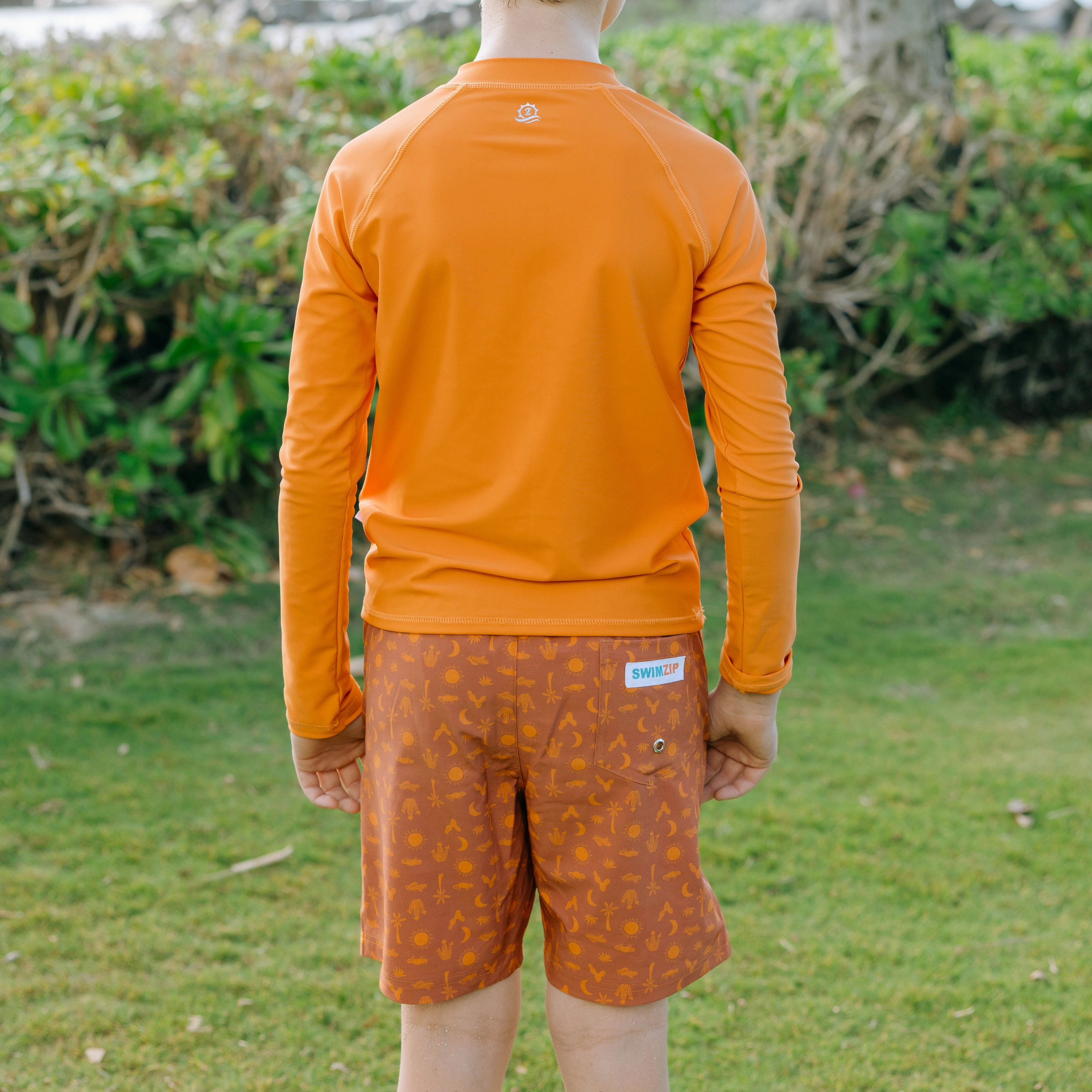 Boys Swim Trunks Boxer Brief Liner (sizes 6-14) | Desert"