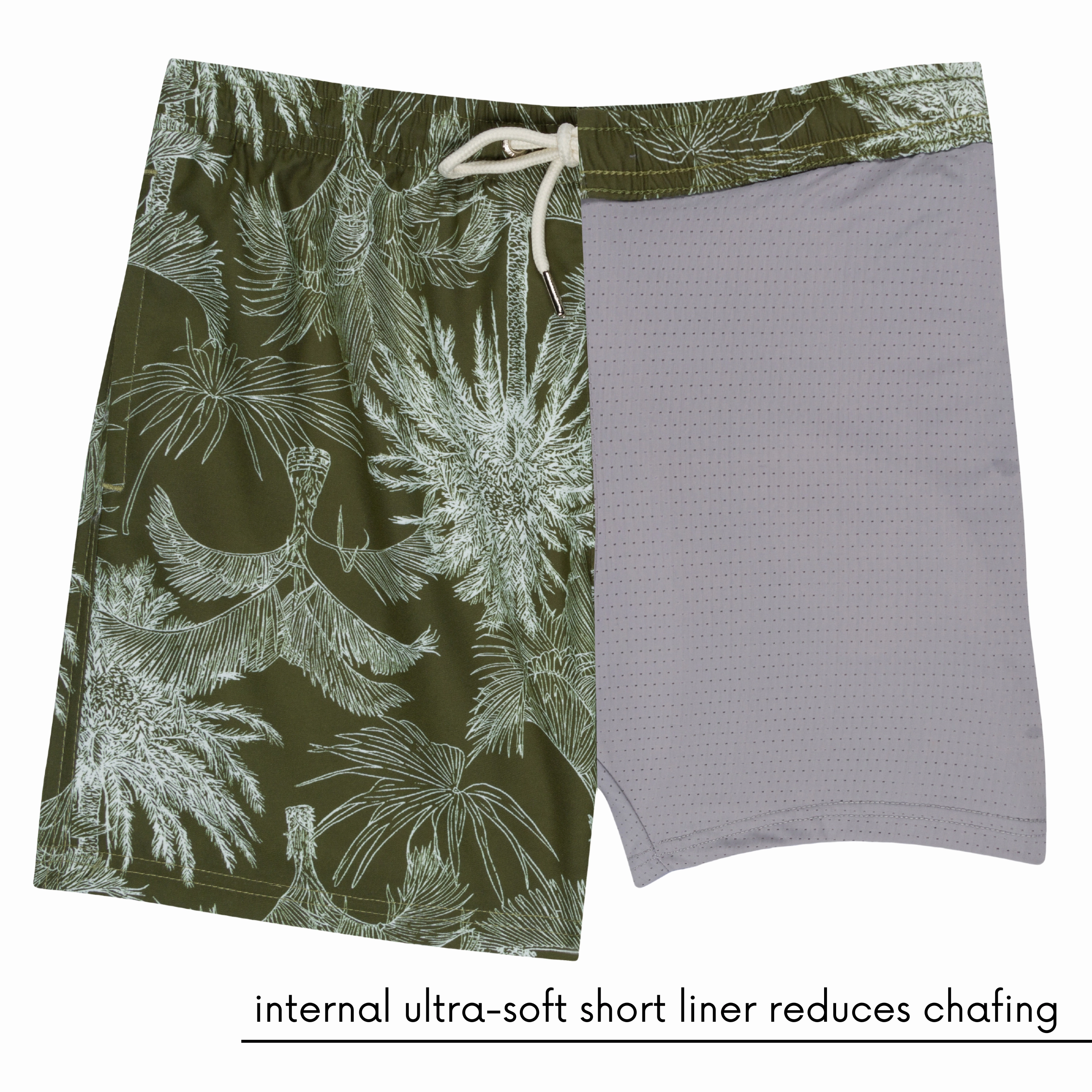 Boys Swim Trunks Boxer Brief Liner (sizes 6-14) | Hawaiian Rainforest"